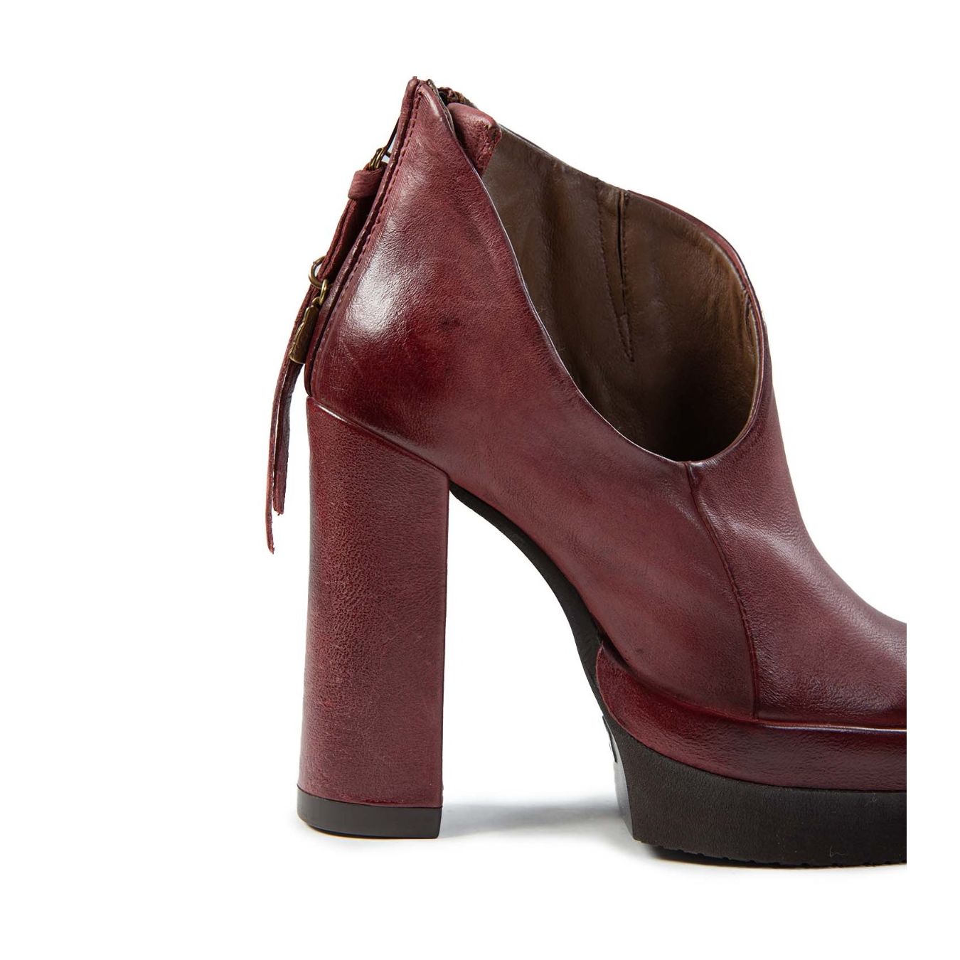 accollato VIVENT in pelle rosso madera  lato