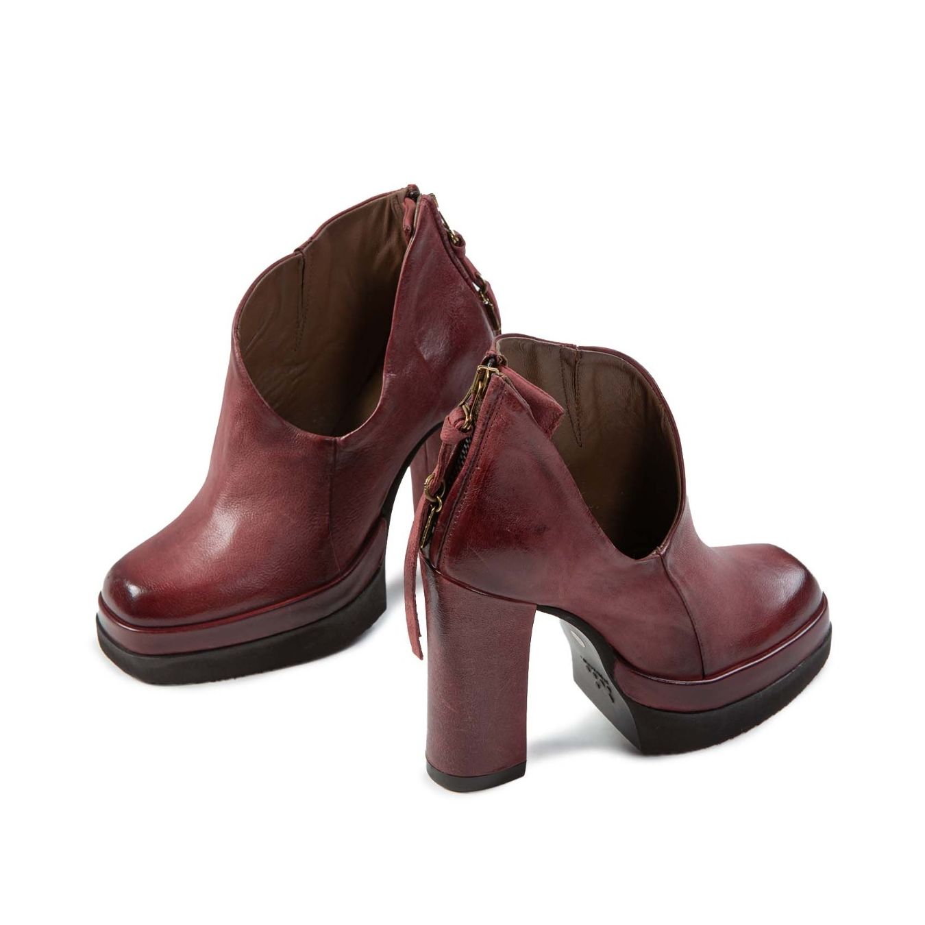 accollato VIVENT in pelle rosso madera  donna