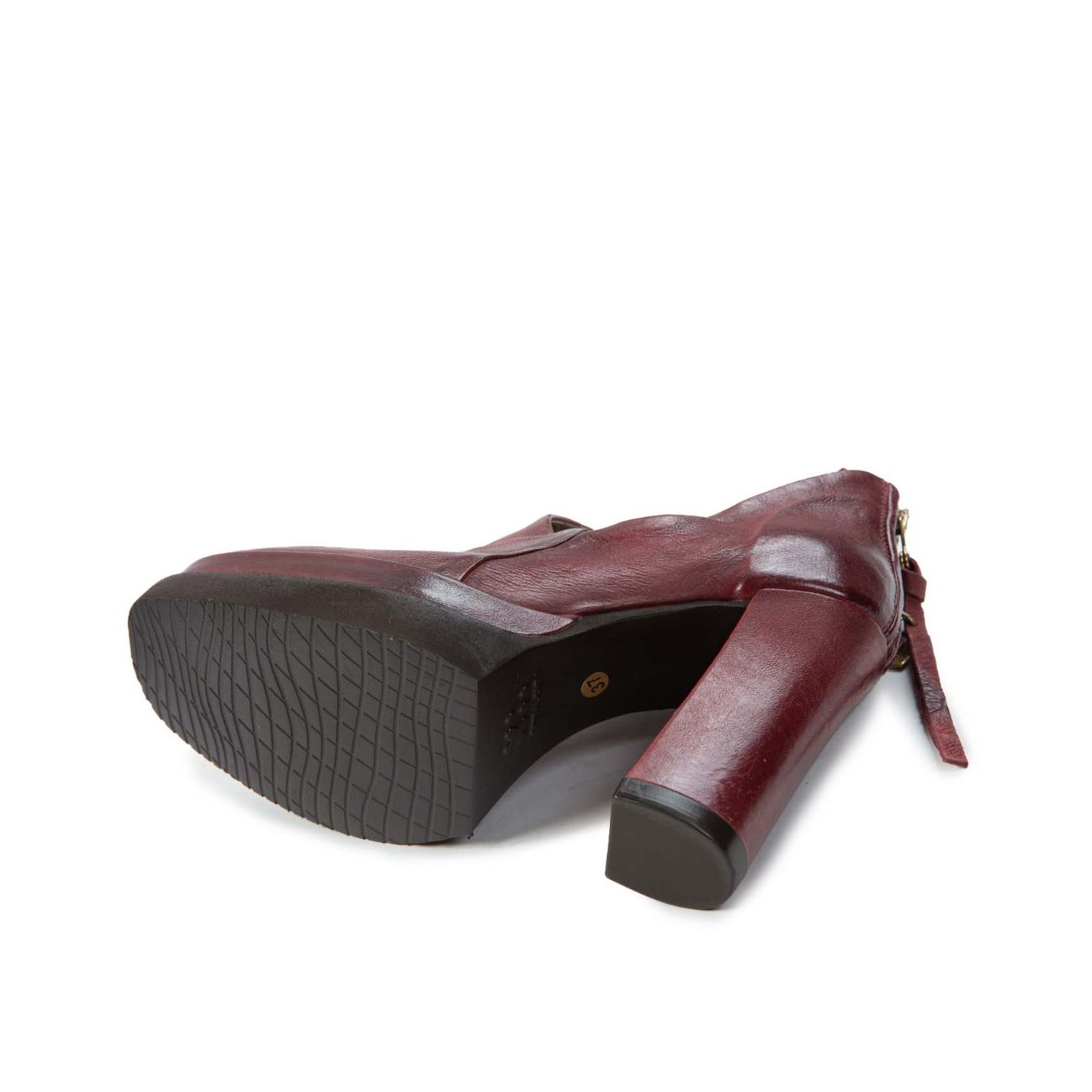 accollato VIVENT in pelle rosso madera  suola
