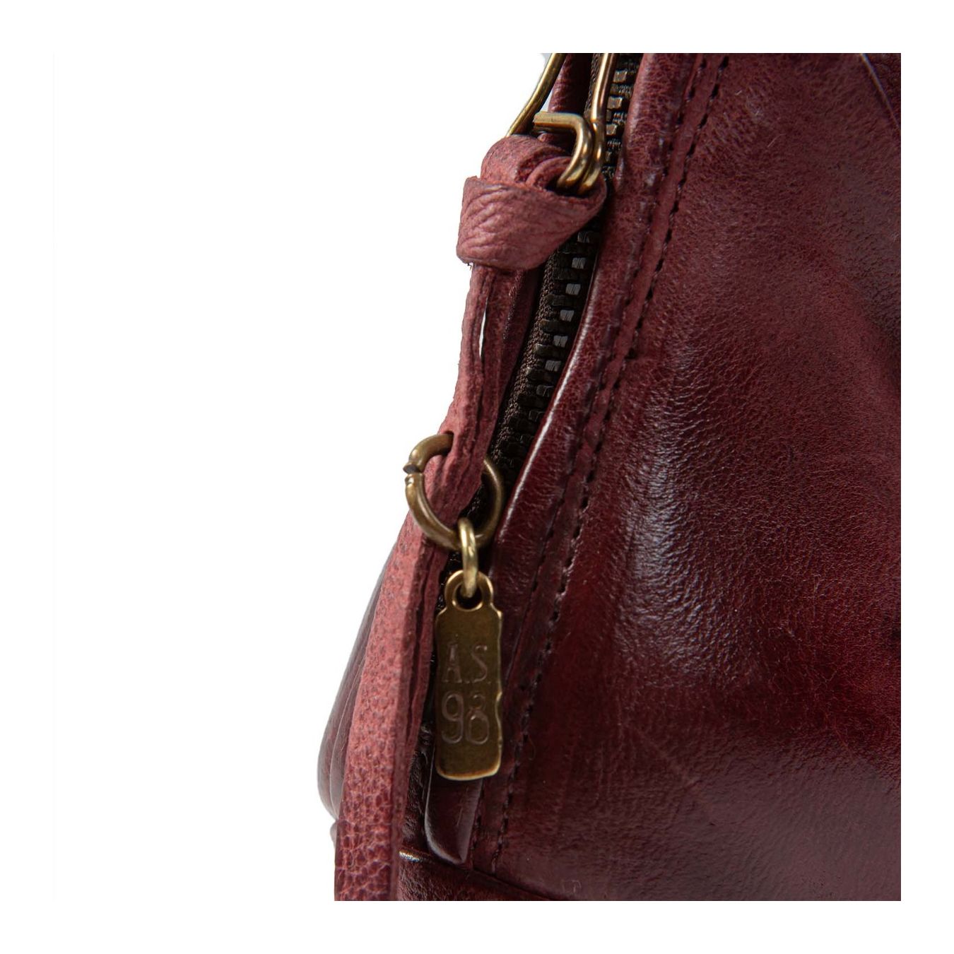 accollato VIVENT in pelle rosso madera  zip