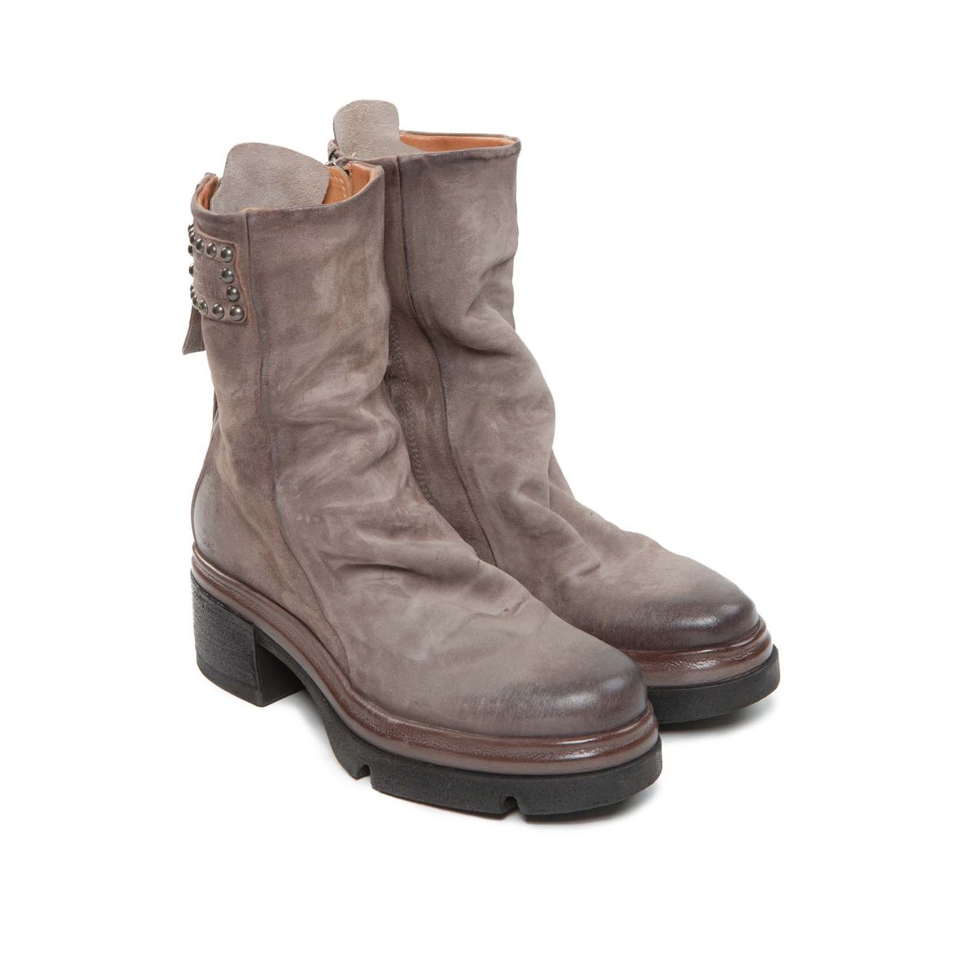as98 biker EASY in pelle grigio smoke