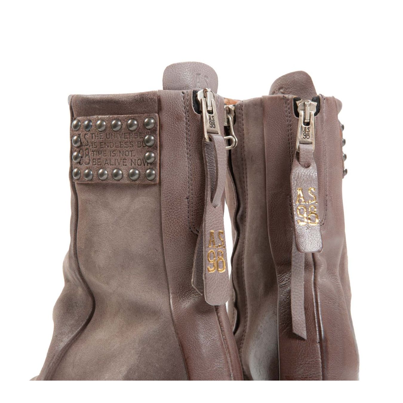 as98 biker EASY in pelle grigio smoke zip