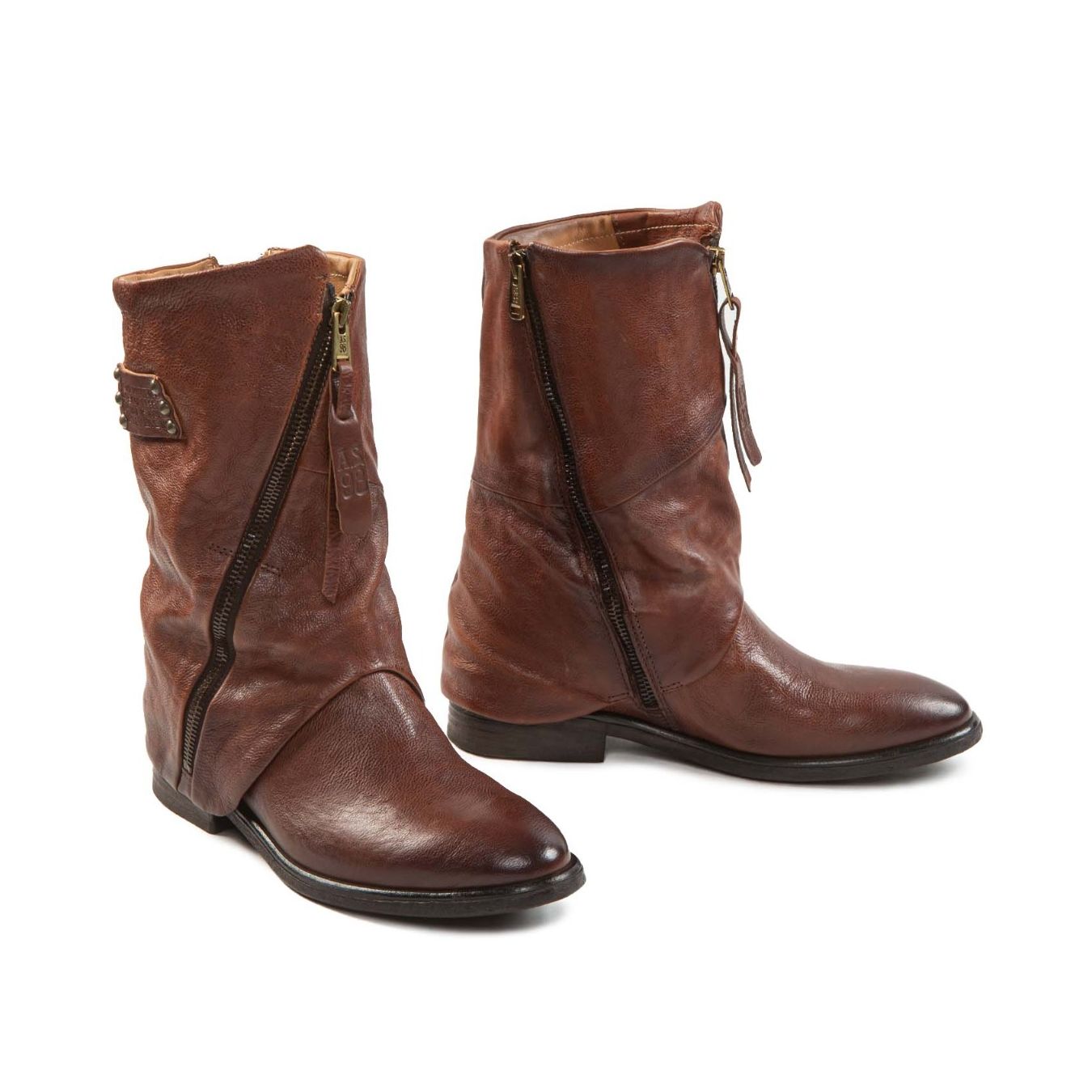 biker vestito in pelle calvados  lato