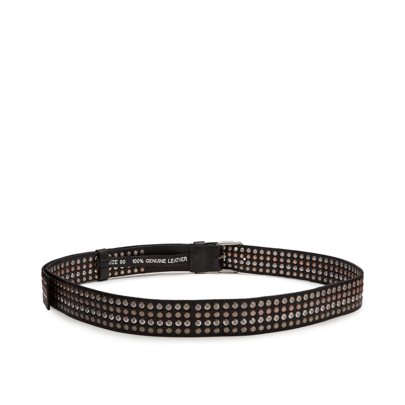cintura con borchie in pelle nera dietro