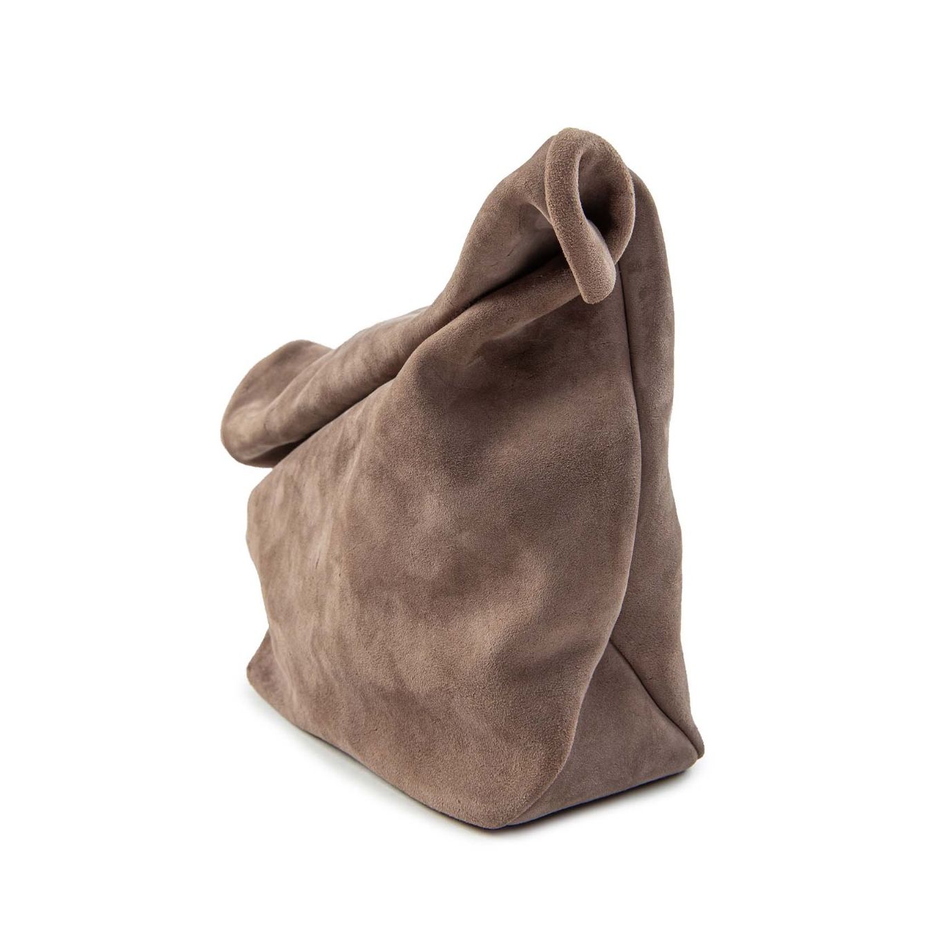 as98 clutch in camoscio grigio smoke lato