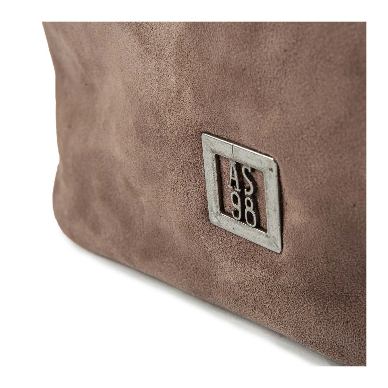as98 clutch in camoscio grigio smoke logo