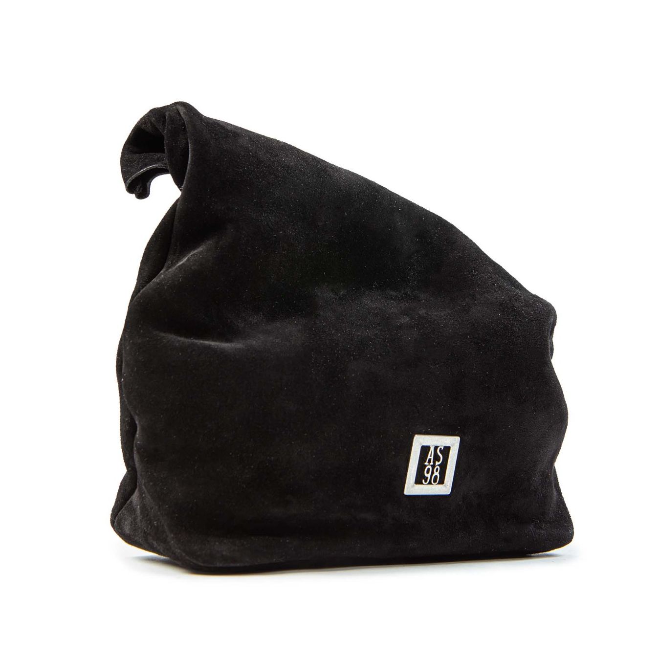 as98 clutch in camoscio nero dietro