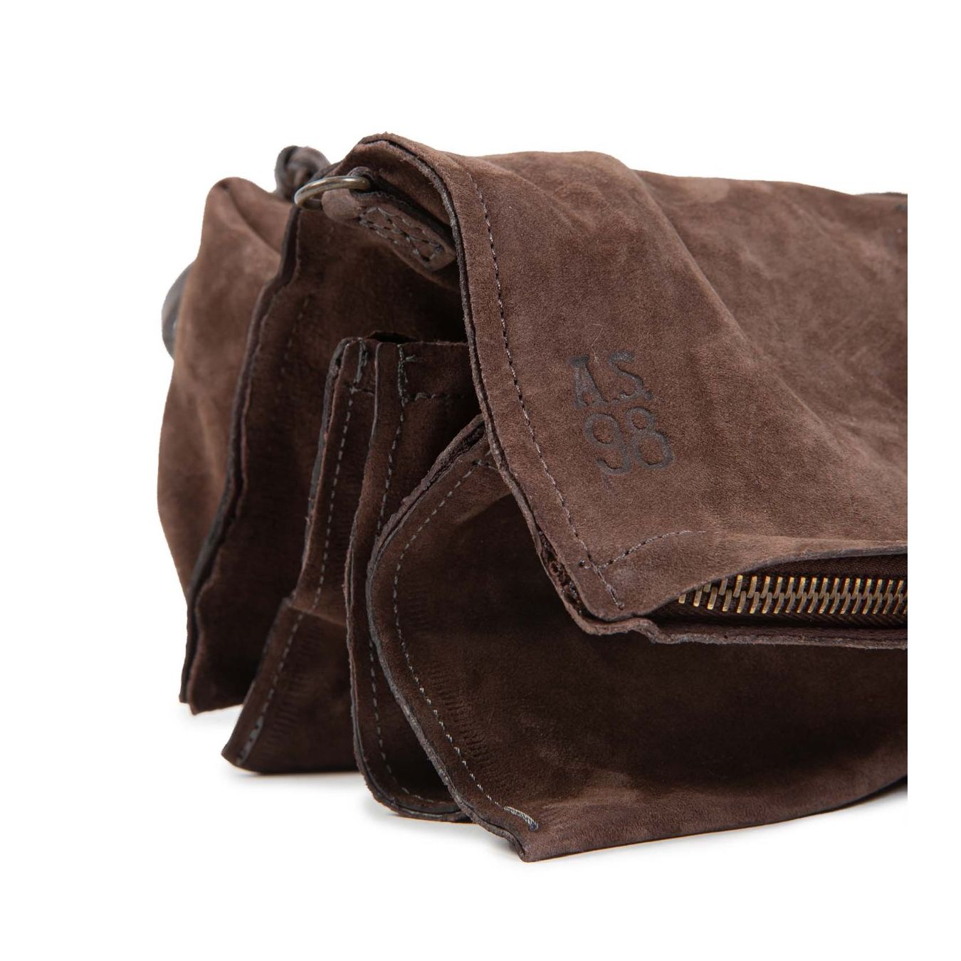 as98 clutch MARGARET in camoscio ebano davanti