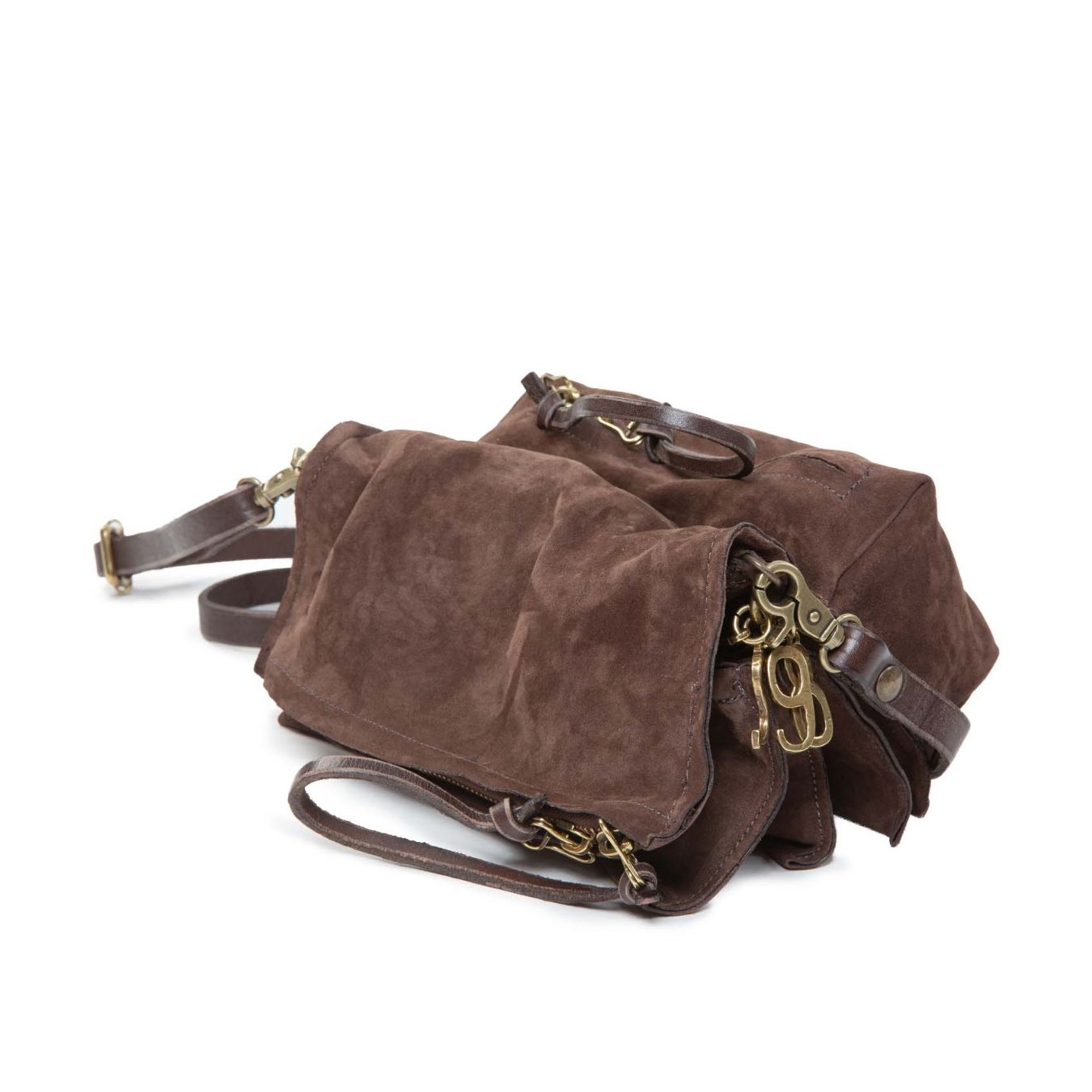 as98 clutch MARGARET in camoscio ebano  lato