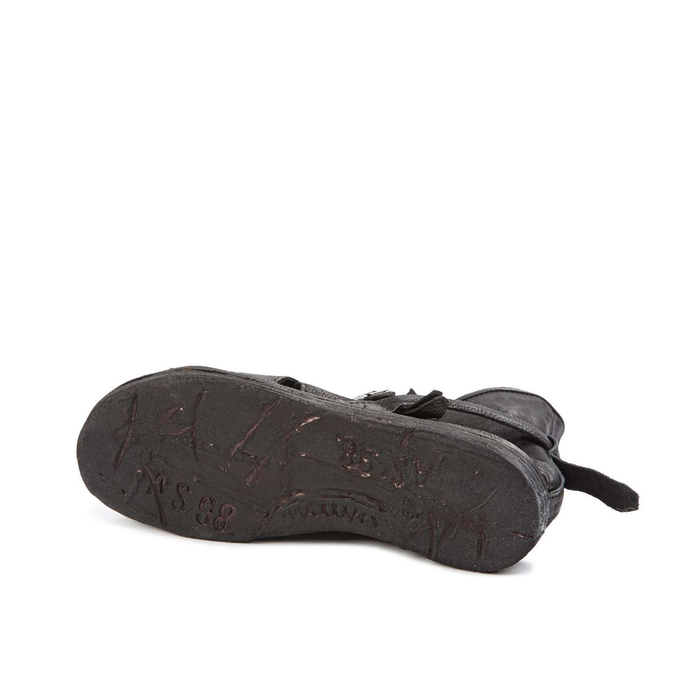 sandali fibbia in pelle nera  suola