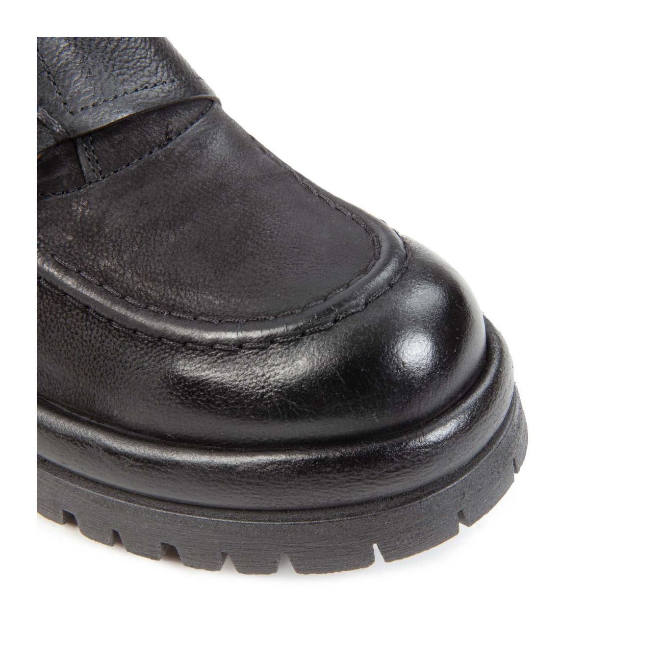 slipon DIBLA con fibbia in pelle nera as98 punta