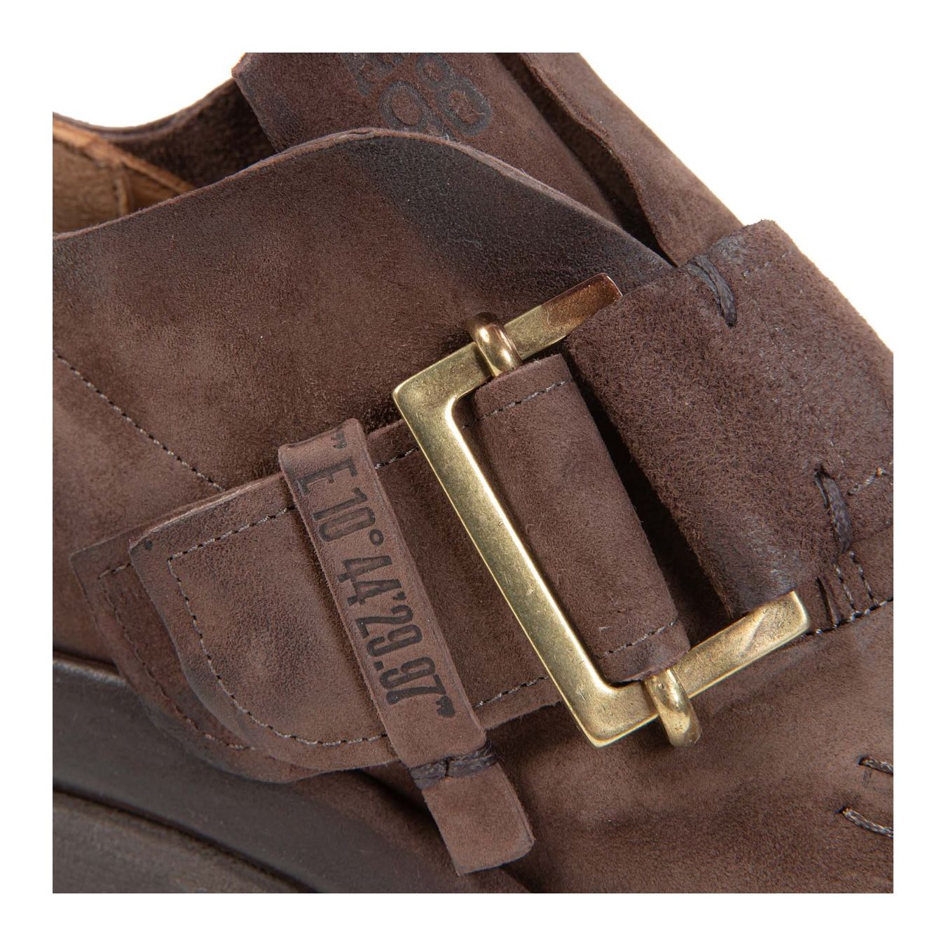 as98 slipon DIBLA in pelle ebano dettaglio fibbia