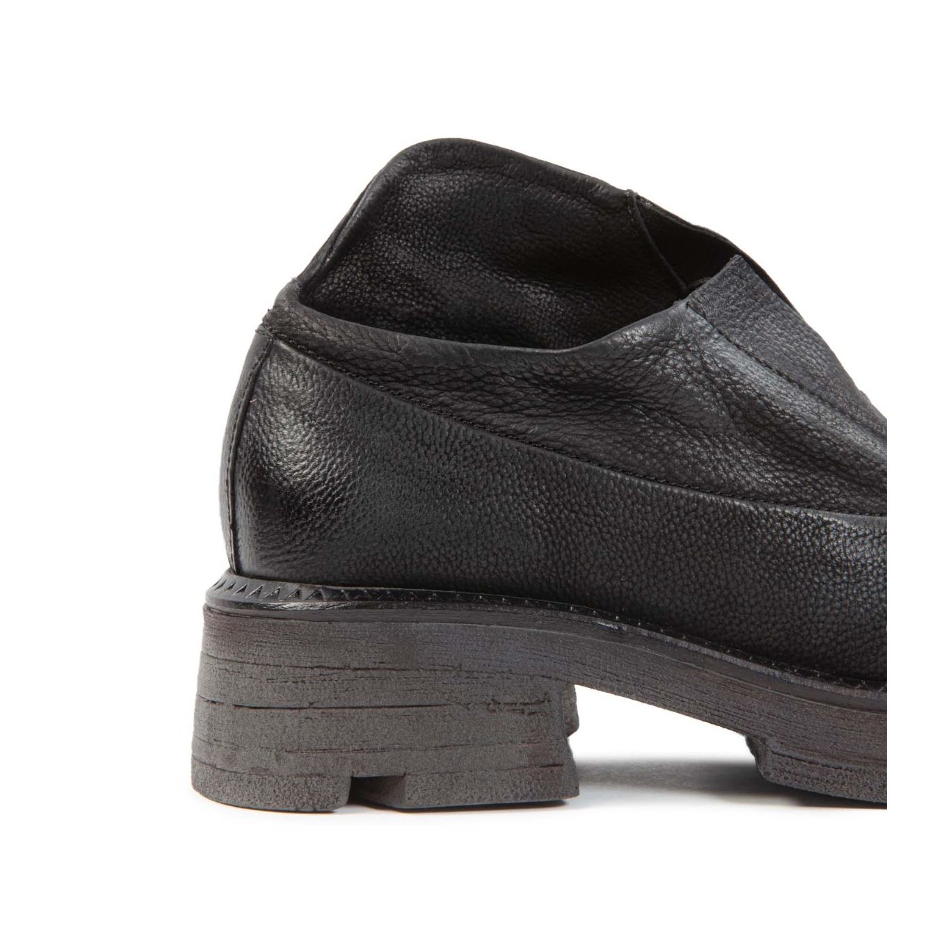 slipon LANE con scollo V in pelle nera as98 tacco