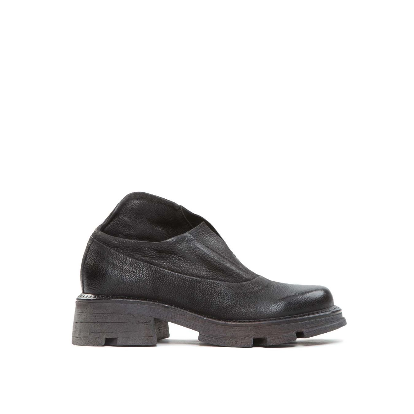 slipon LANE con scollo V in pelle nera 