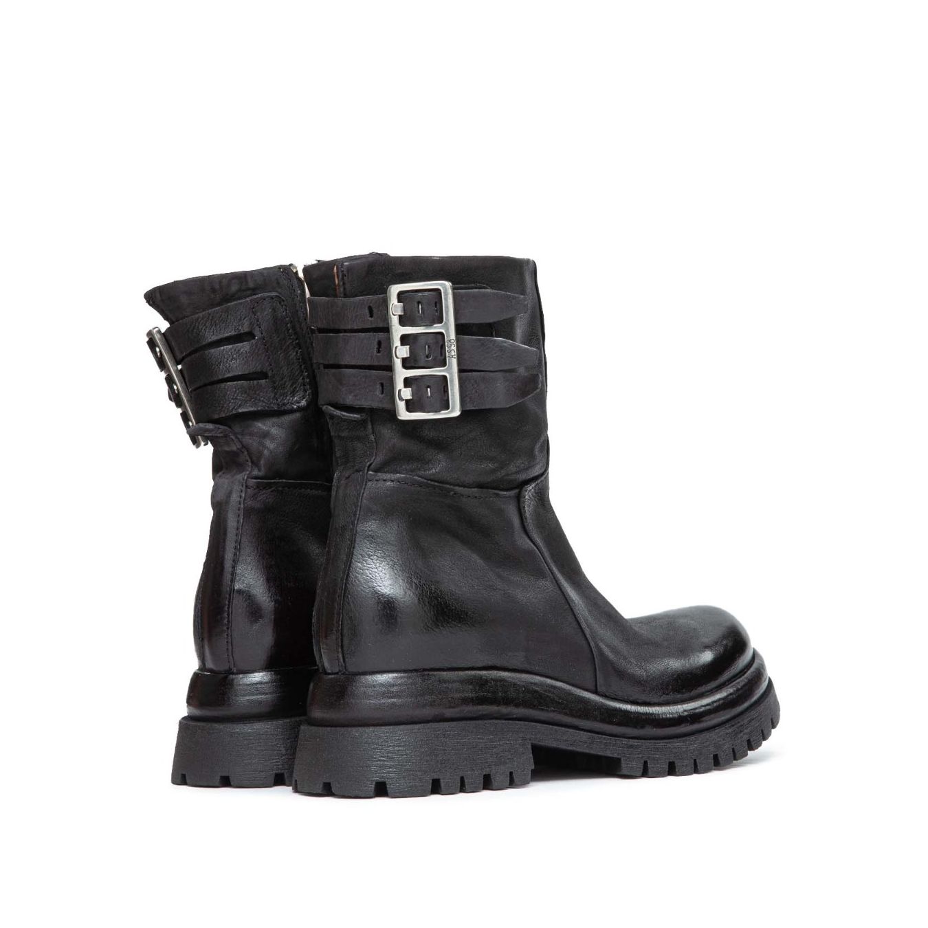 as98 stivaletto pelle nera