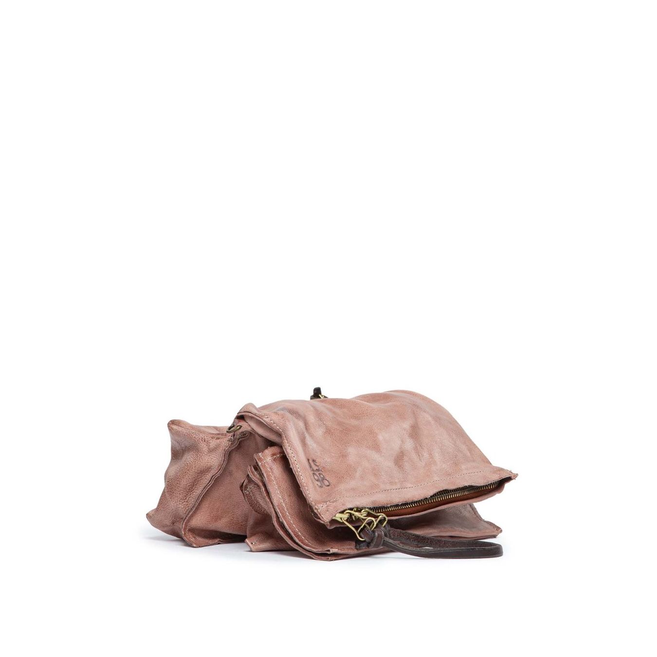 clutch soffietto pelle beige as98