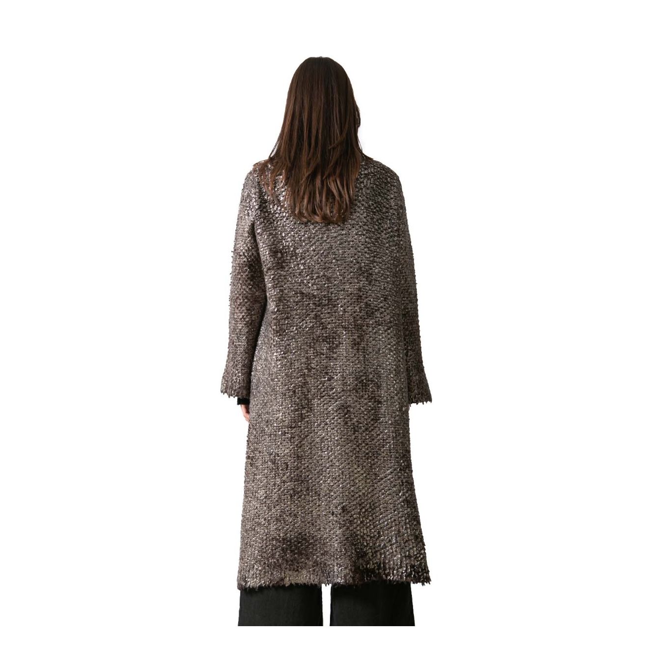 cardigan lungo laminato dietro