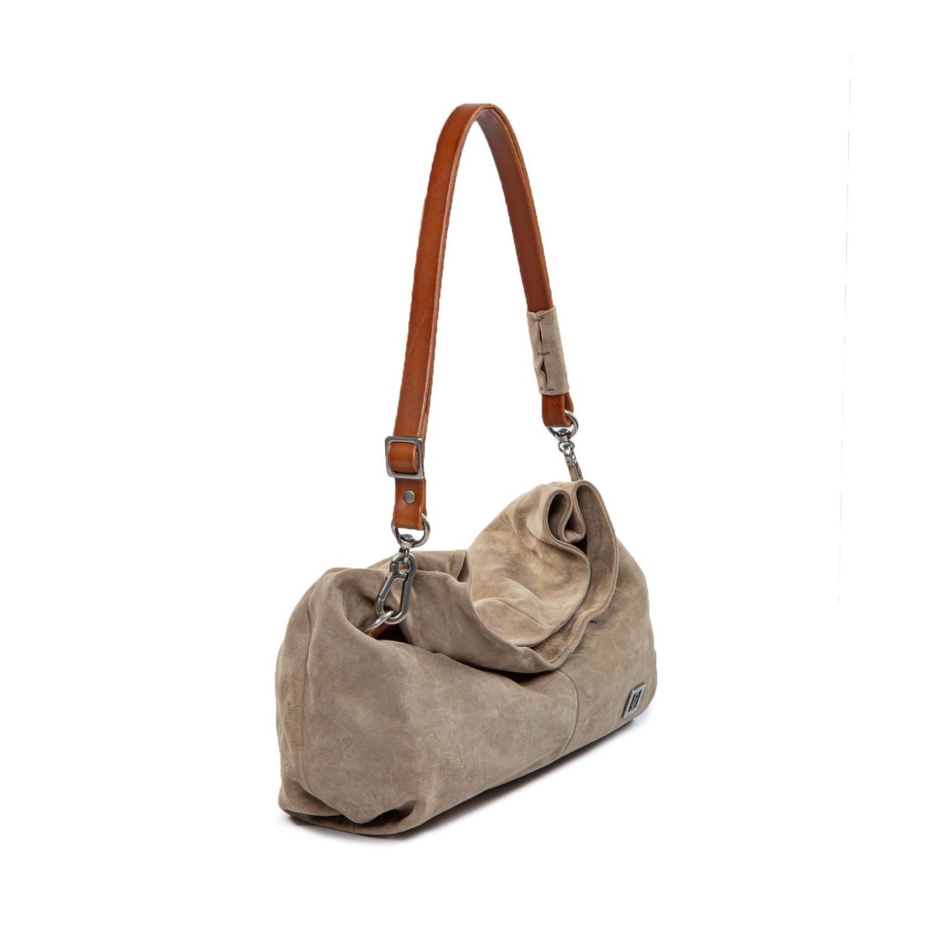 baguette patta in pelle beige lato