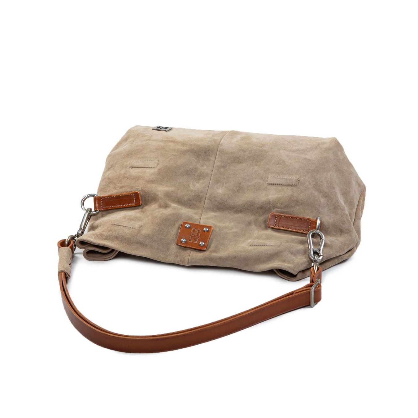 baguette patta in pelle beige sopra