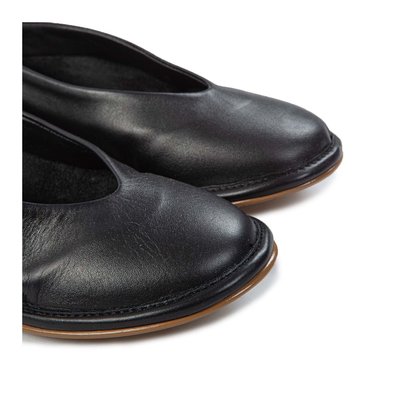 ballerina DANZA in pelle nera punta