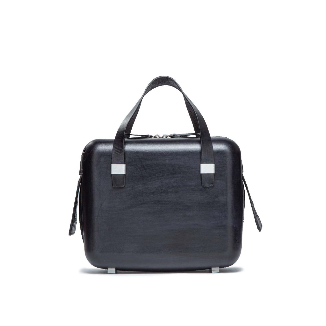 bauletto ARMOR in pelle nera fronte