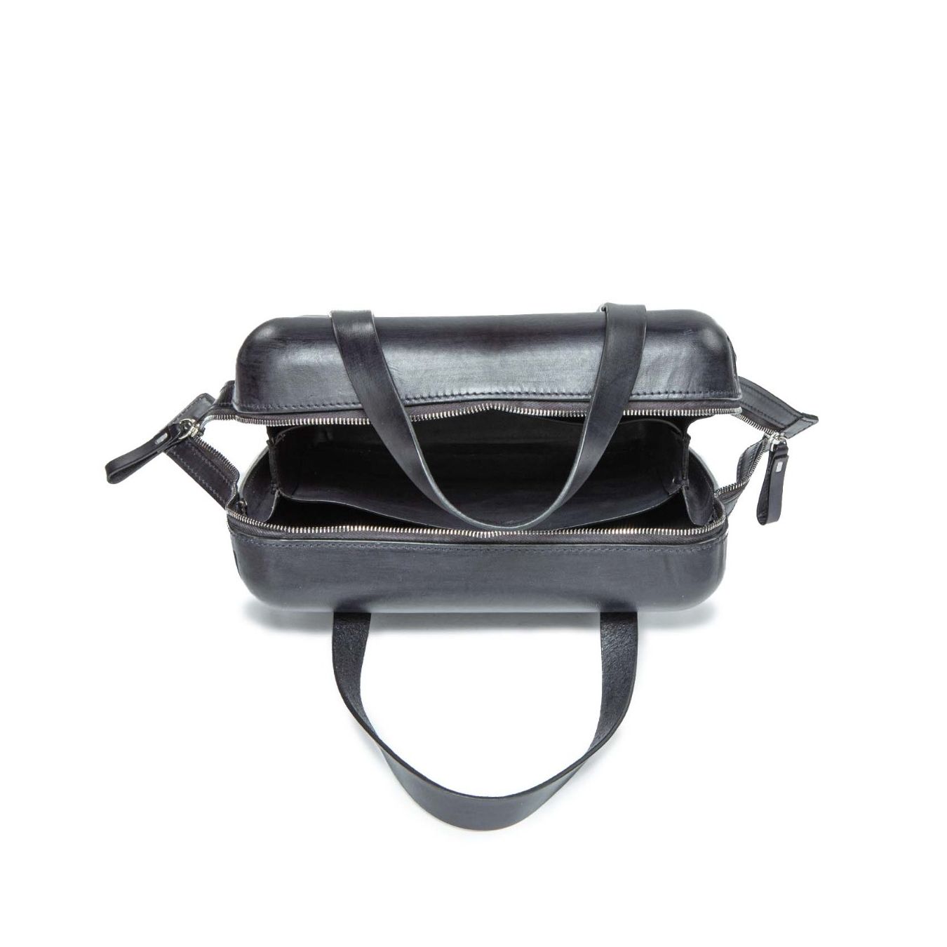 bauletto ARMOR in pelle nera dentro