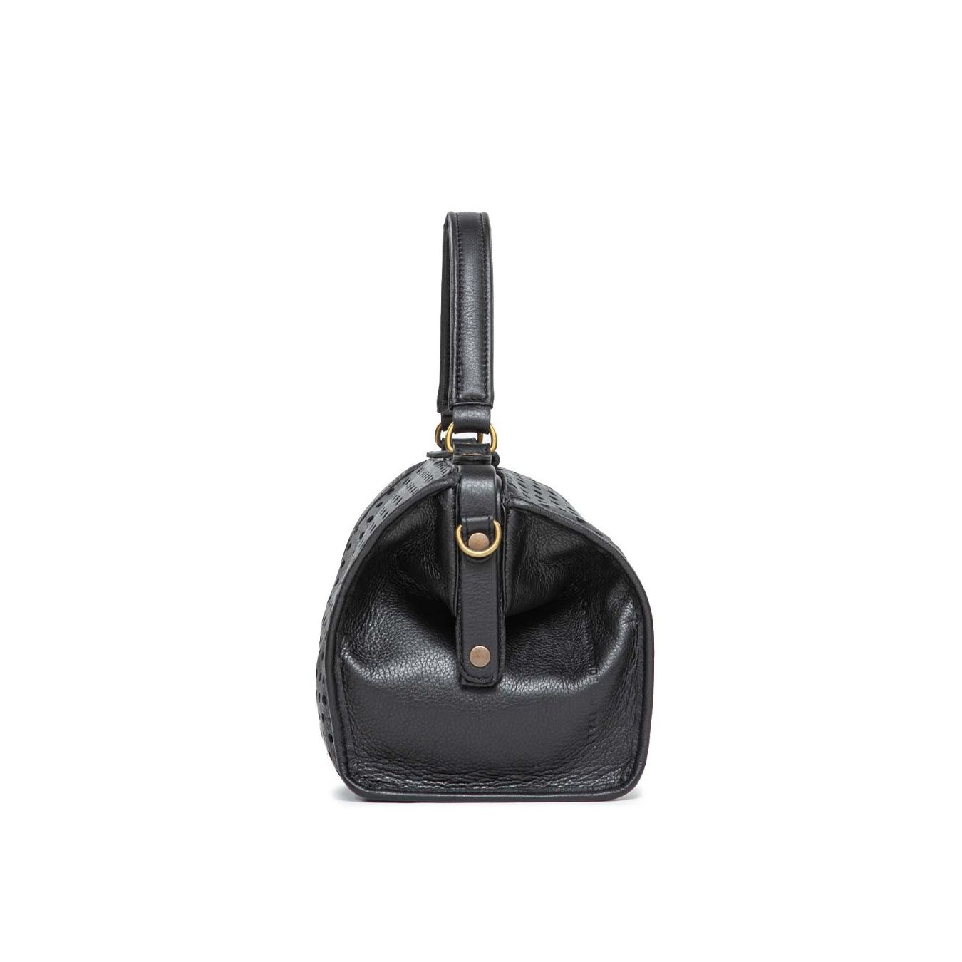 bauletto pelle forata nera doc raro