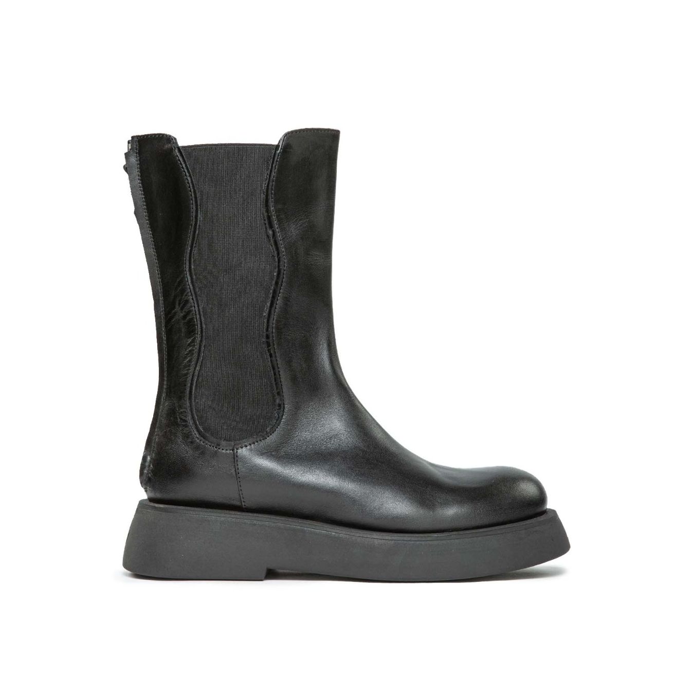 	
beatles fondo platform in pelle nera