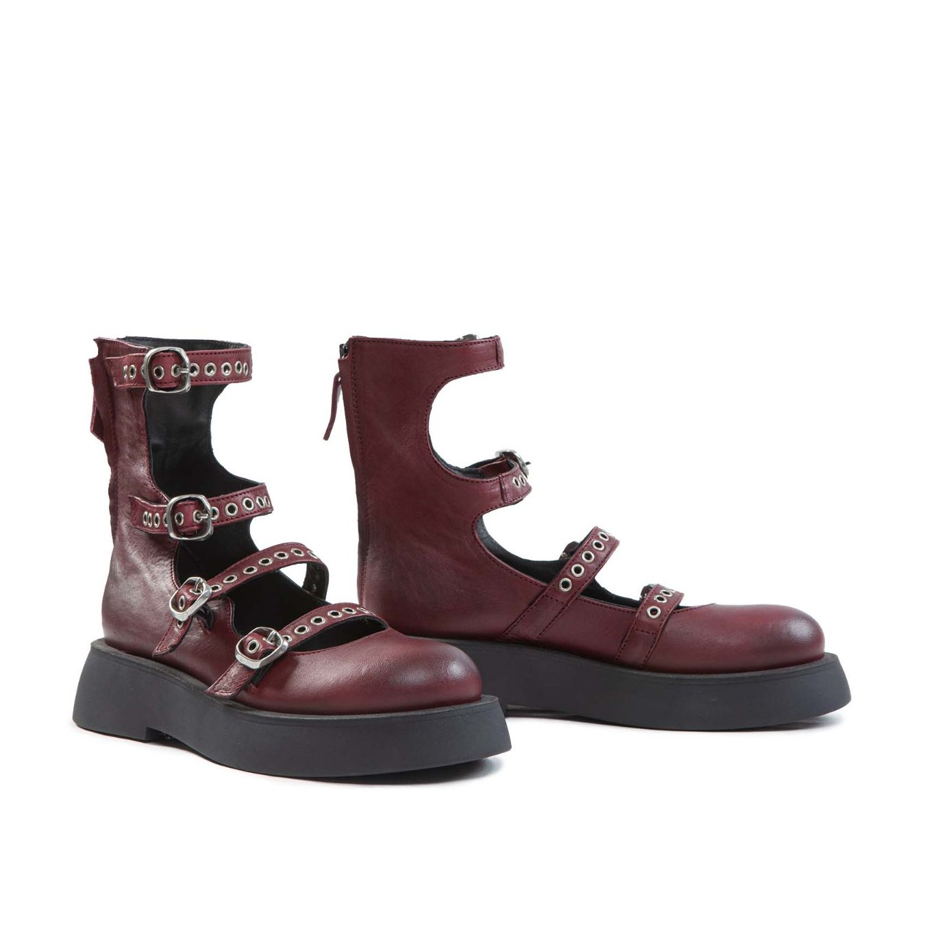 bebe con 4 fibbie in pelle ruby lato