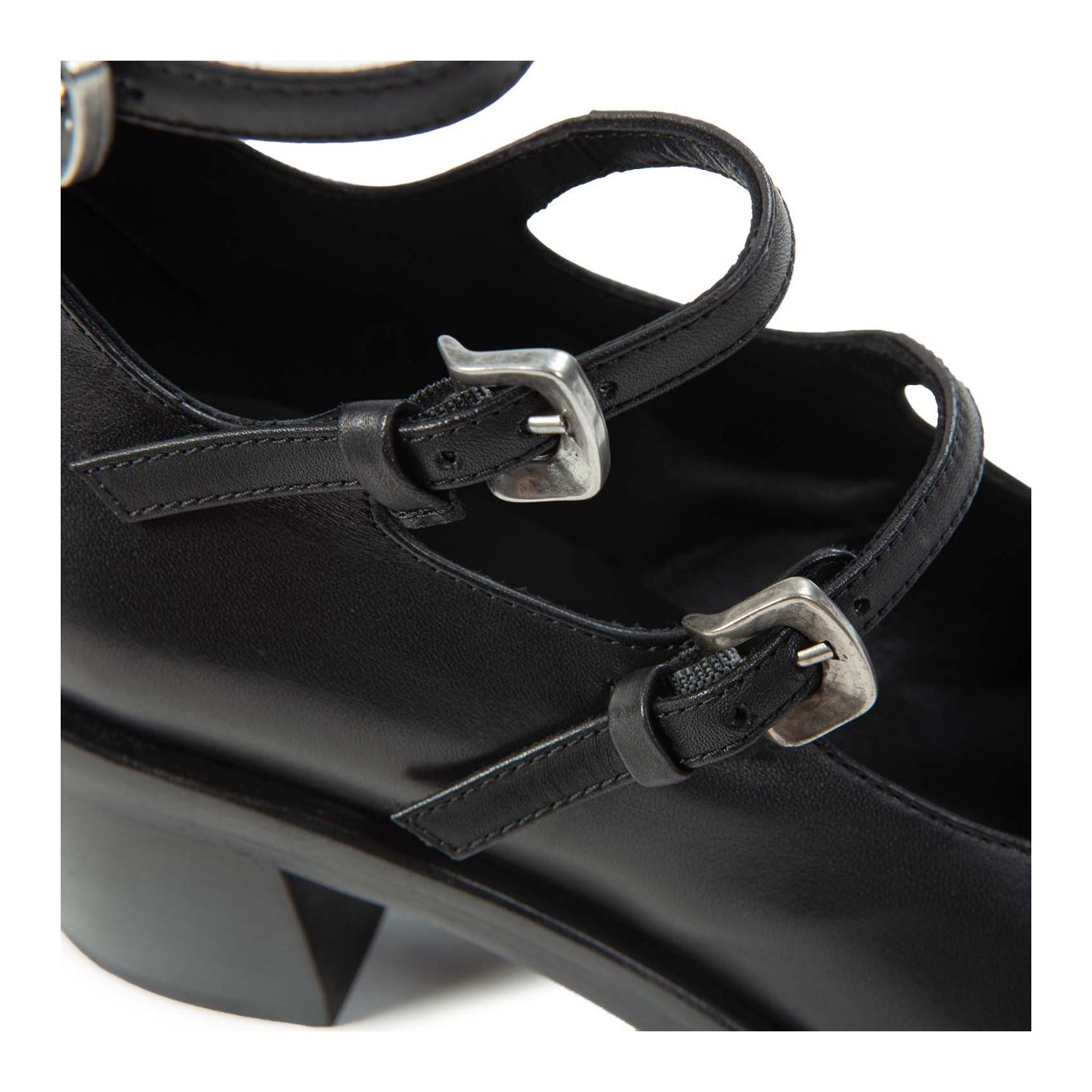ernesto dolani bebe con tre fibbie in pelle nera 