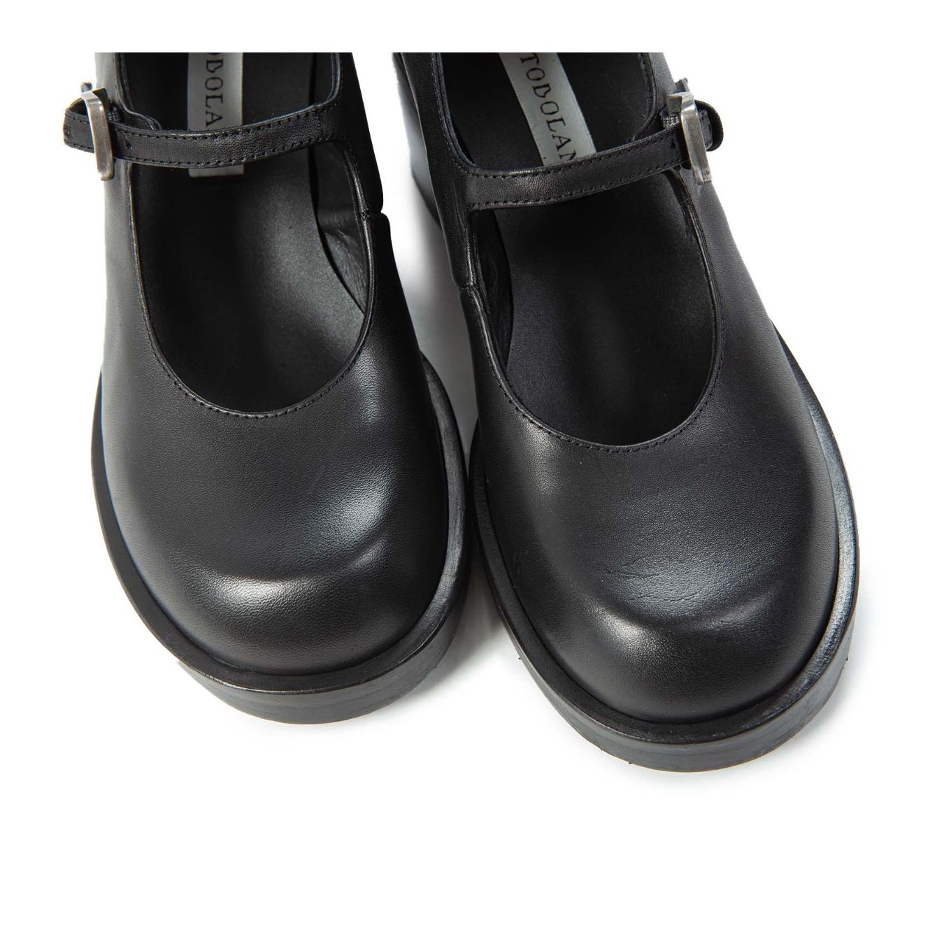 ernesto dolani bebe con tre fibbie in pelle nera davanti