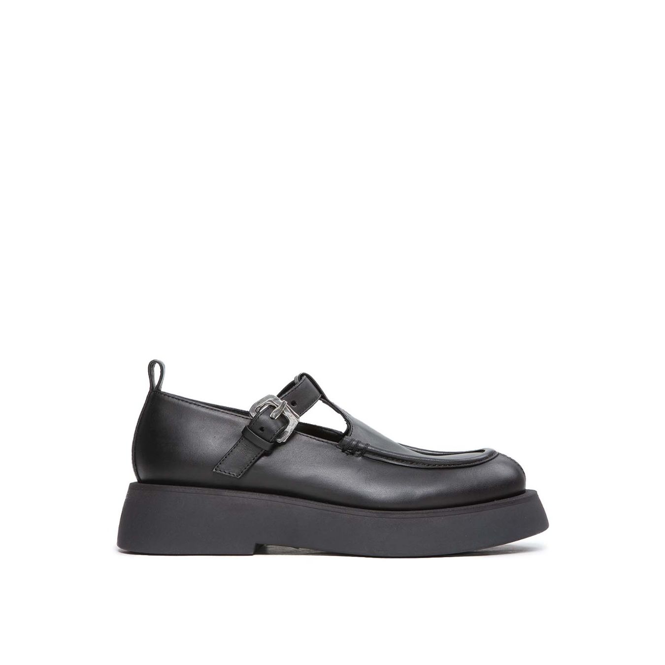 bebe platform in pelle nera 