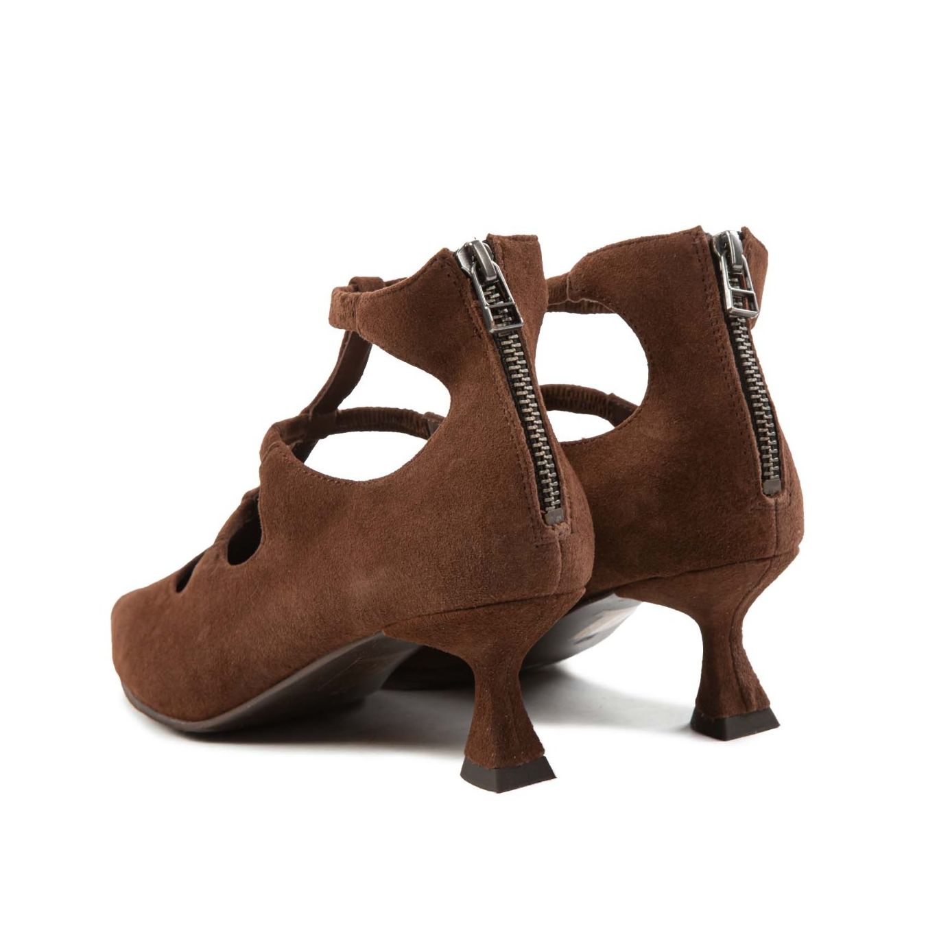 bebe tacco rocchetto marrone cerniera