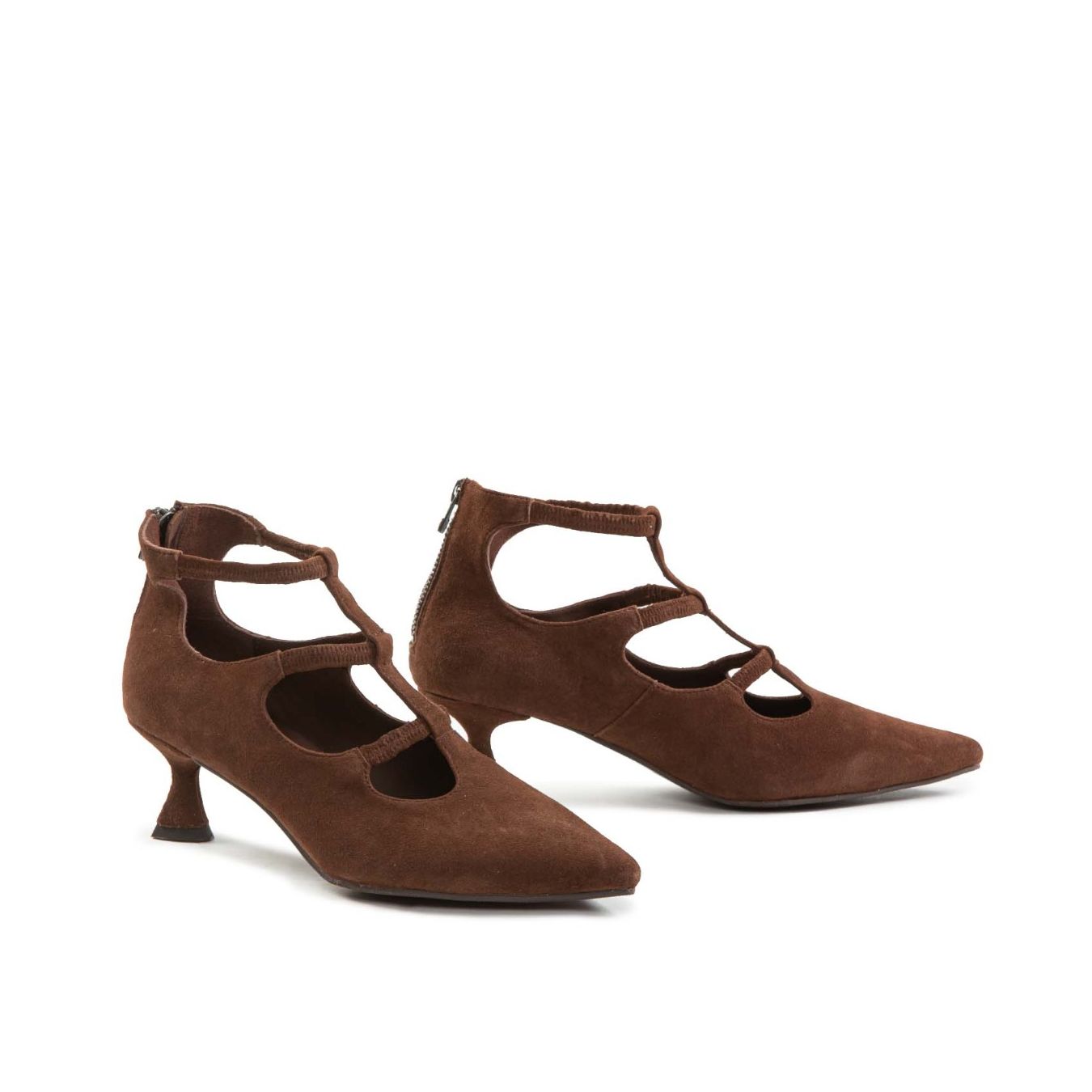 bebe tacco rocchetto marrone lato