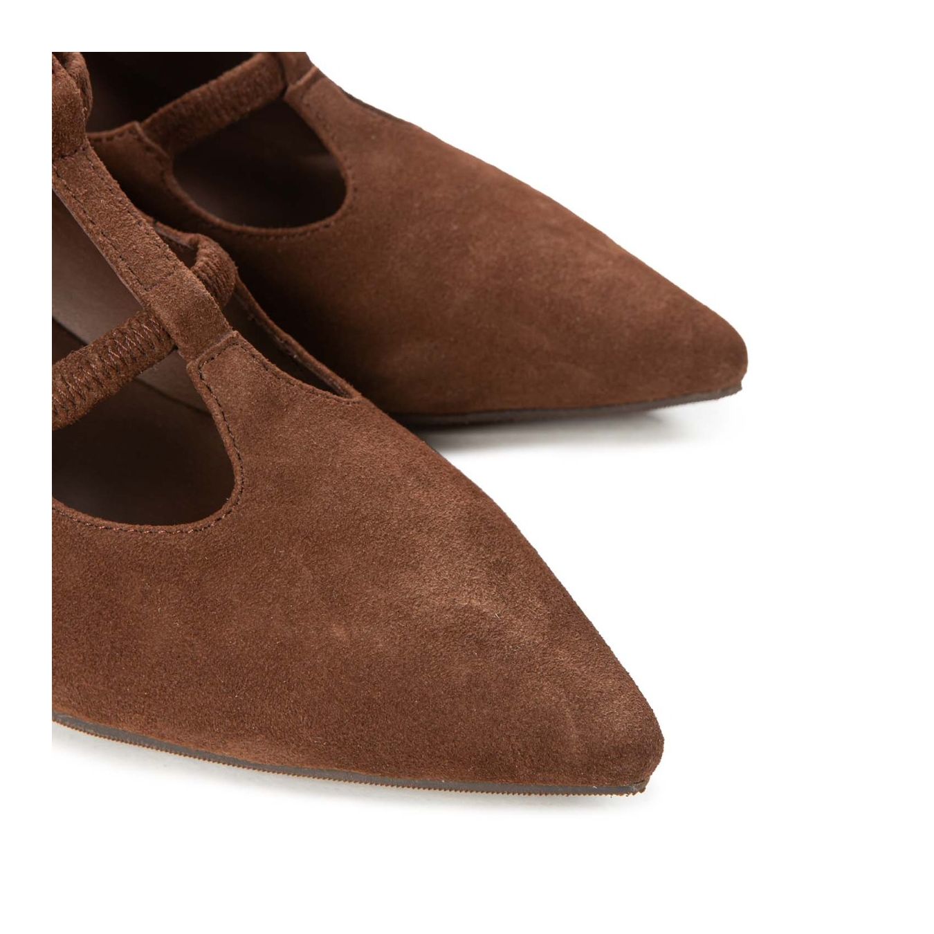 bebe tacco rocchetto marrone punta