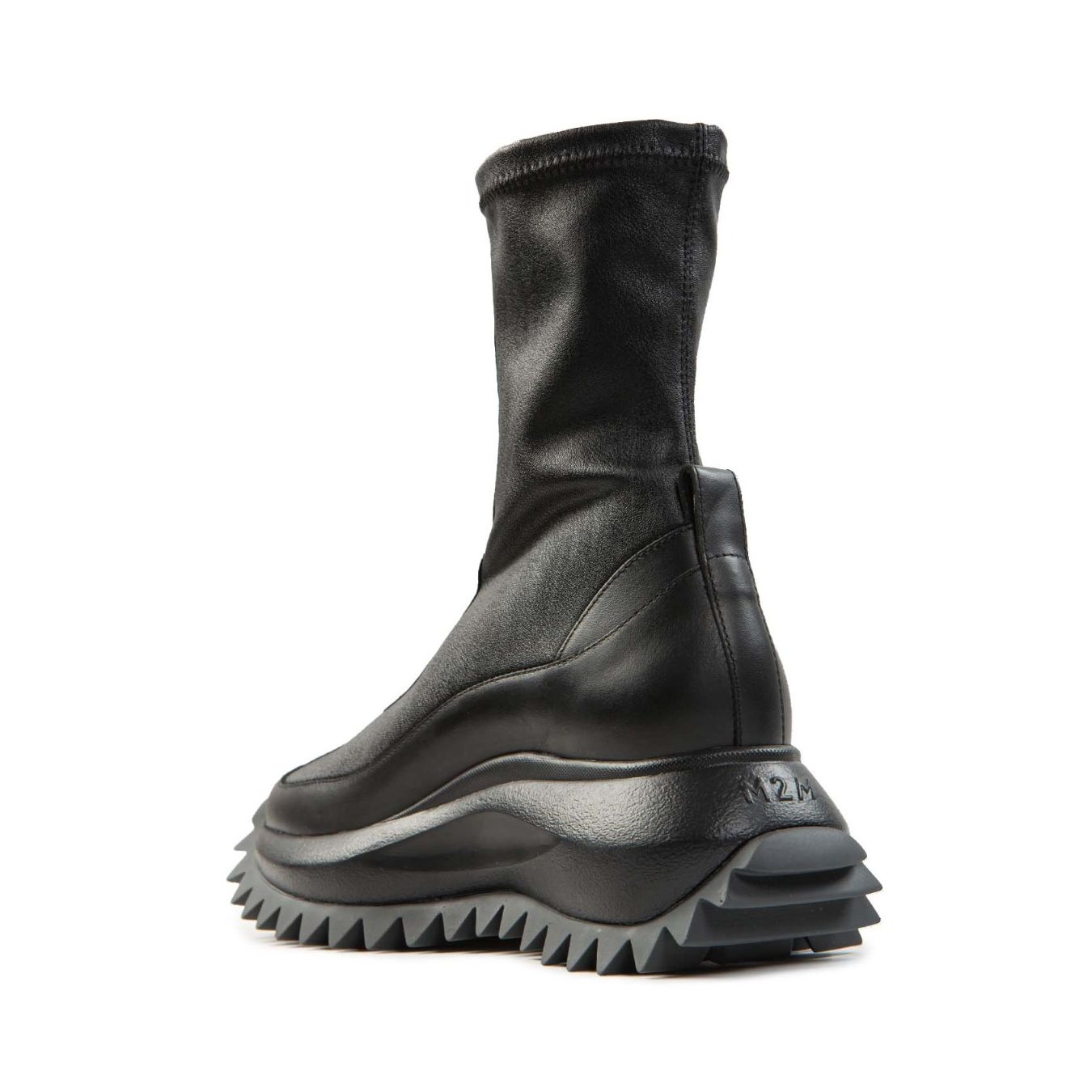 biker con cerniera frontale in pelle nera  dietro