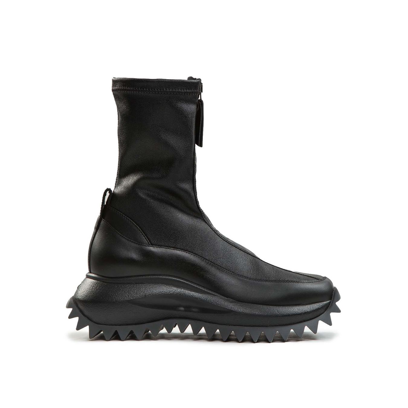 biker con cerniera frontale in pelle nera 