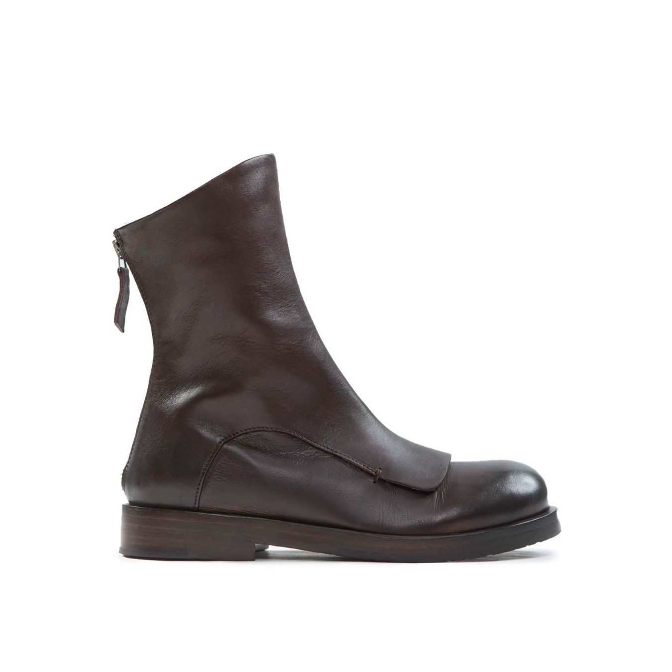 biker con ghetta in pelle amaranto 