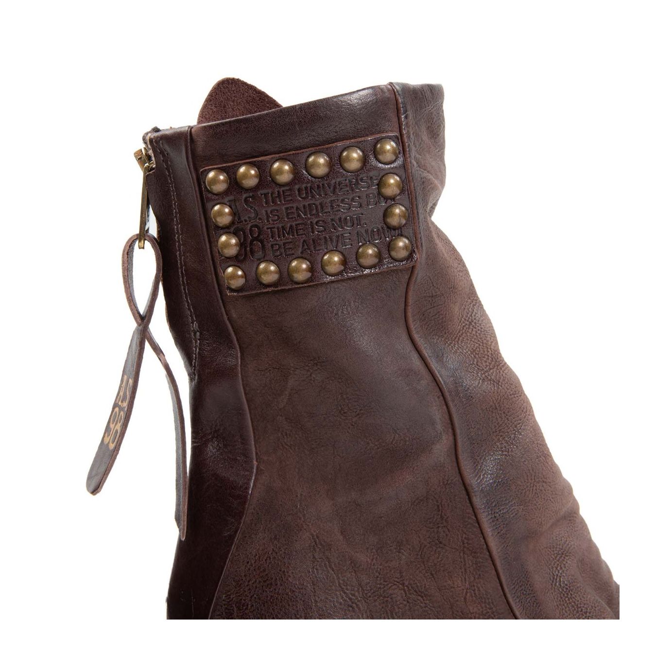 as98 biker EASY in pelle ebano  logo