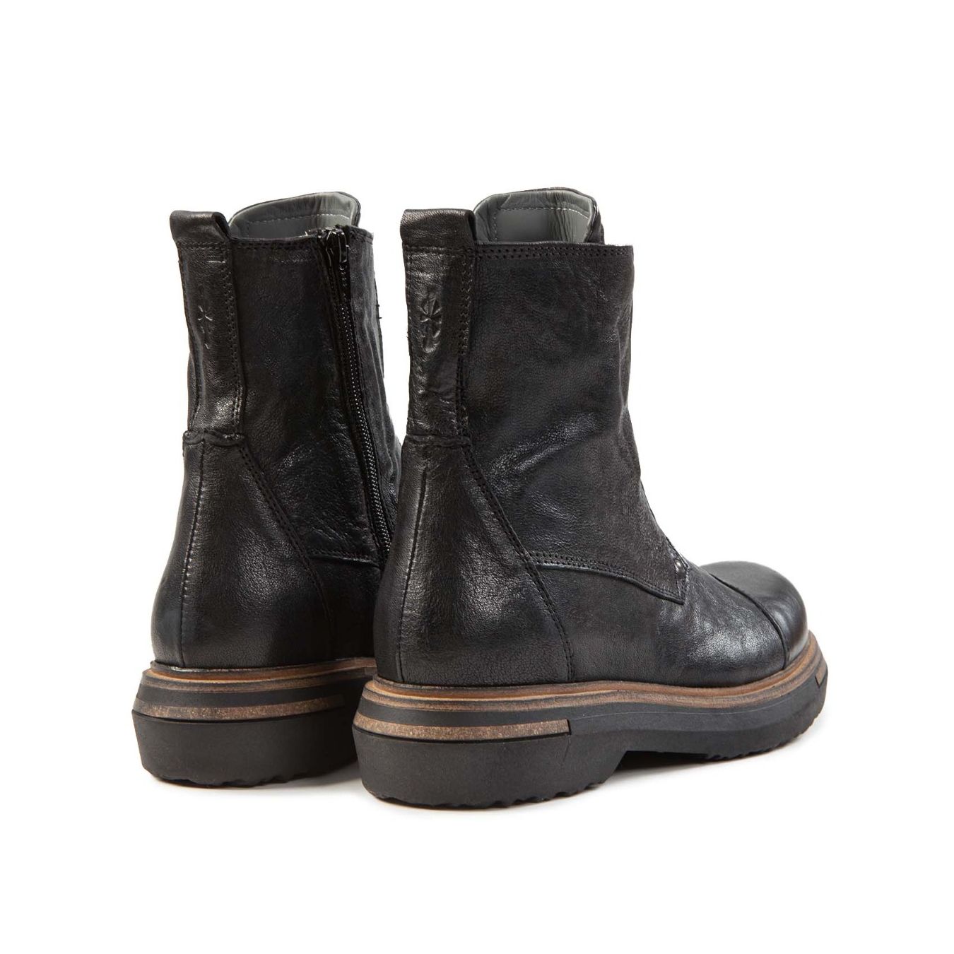 biker EMI NO LACE in pelle nera dietro
