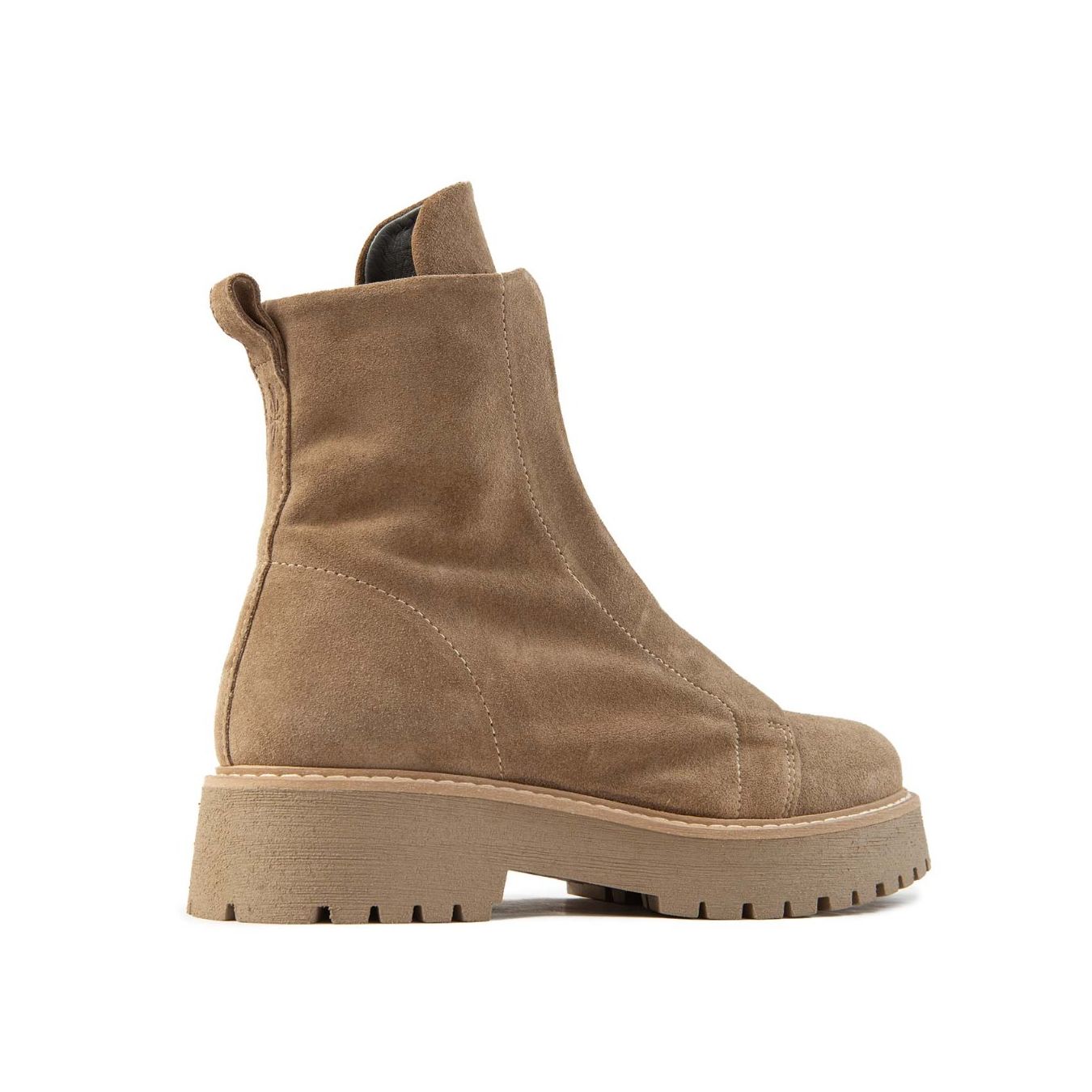 biker KUNI NO LACE in camoscio camel beige
