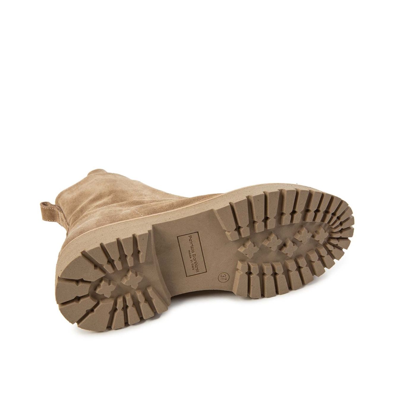 biker KUNI NO LACE in camoscio camel suola