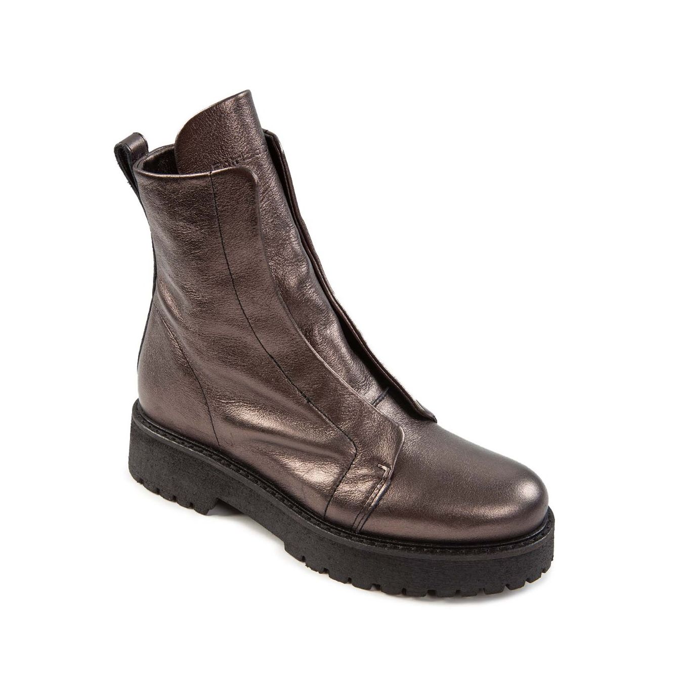 biker KUNI NO LACE in pelle laminata oxyd sopra