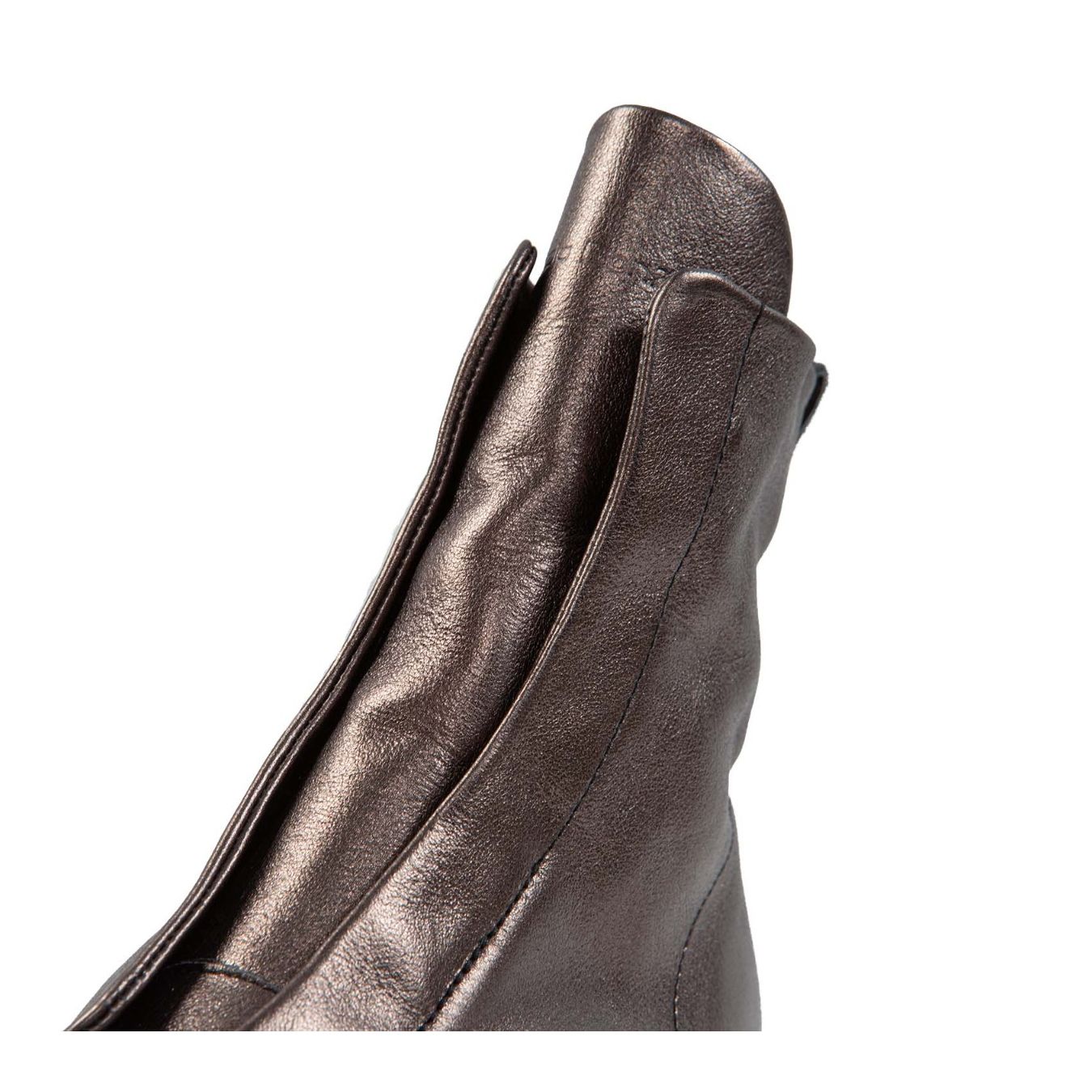 biker KUNI NO LACE in pelle laminata oxyd  dettaglio pelle