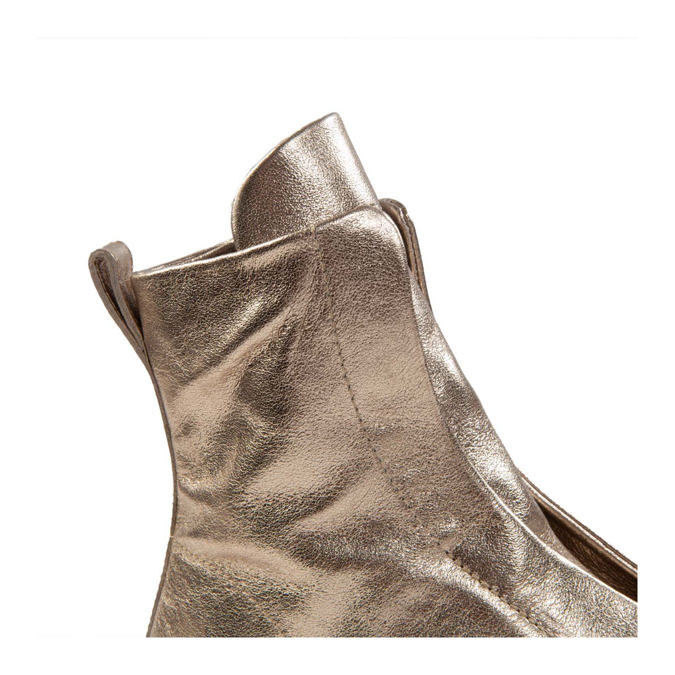biker KUNI NO LACE in pelle vaniglia sopra