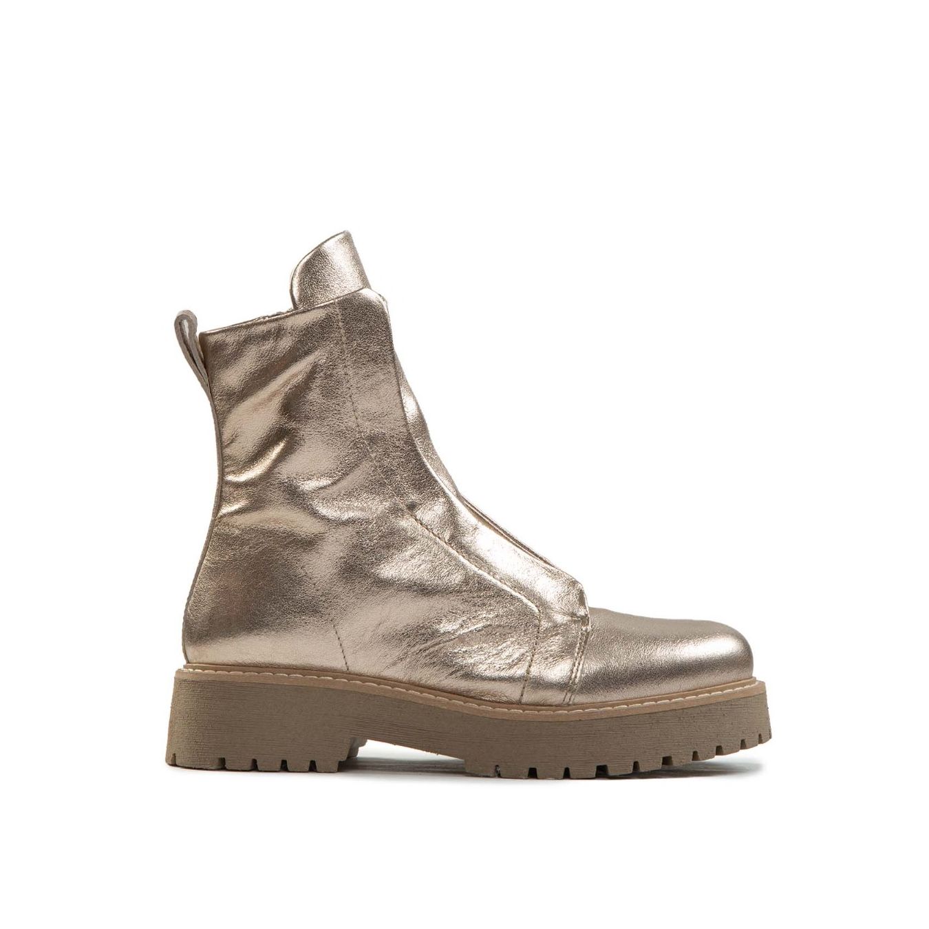 biker KUNI NO LACE in pelle vaniglia 