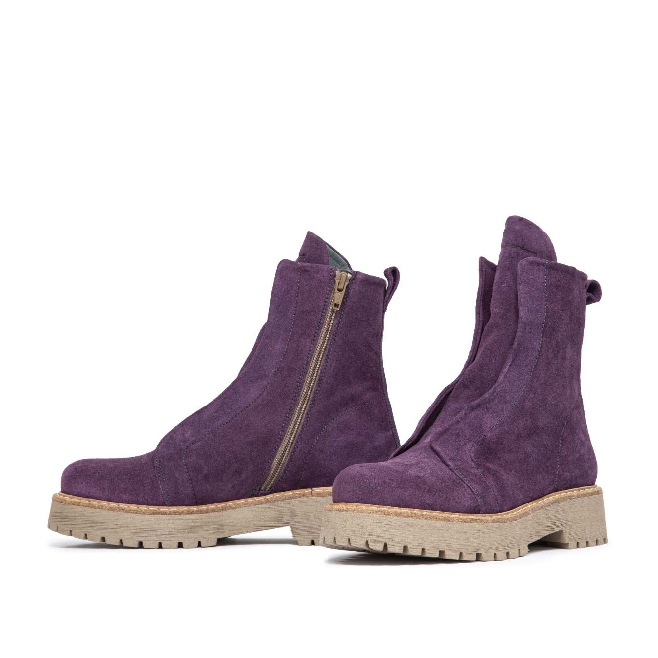 biker KUNI NO LACE in camoscio viola