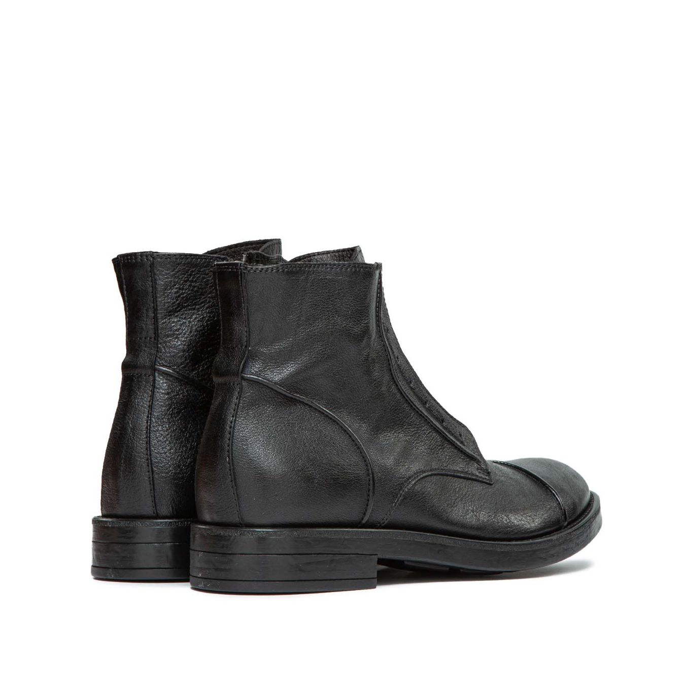 biker no lace in pelle nera 