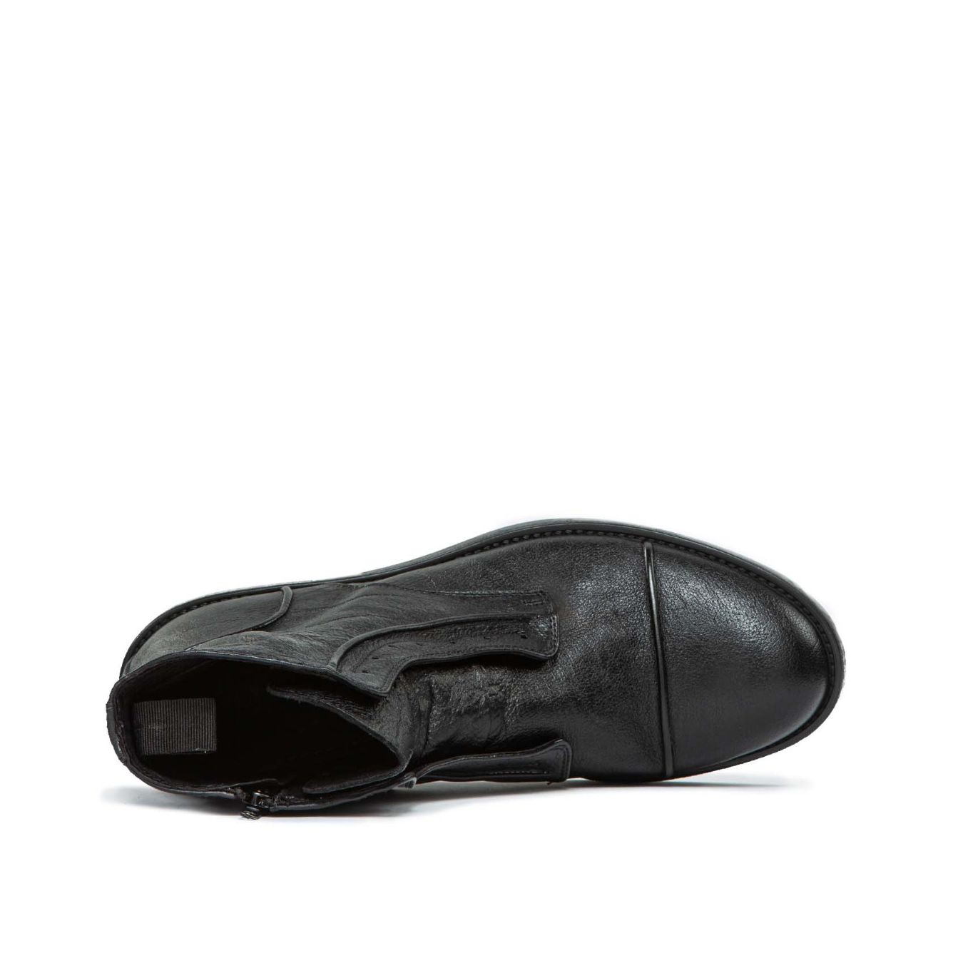 biker no lace in pelle nera 