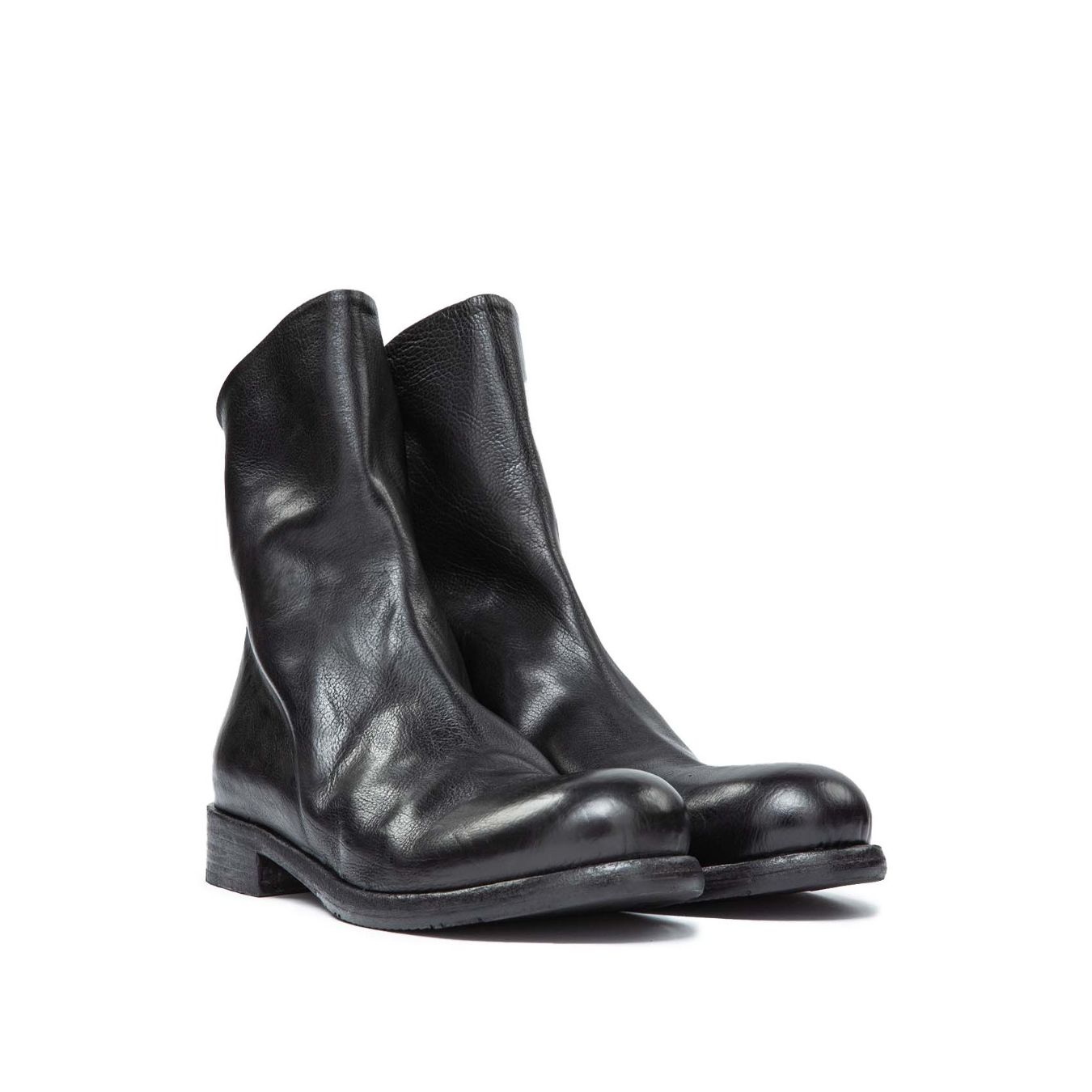 stivaletto pelle nera biker